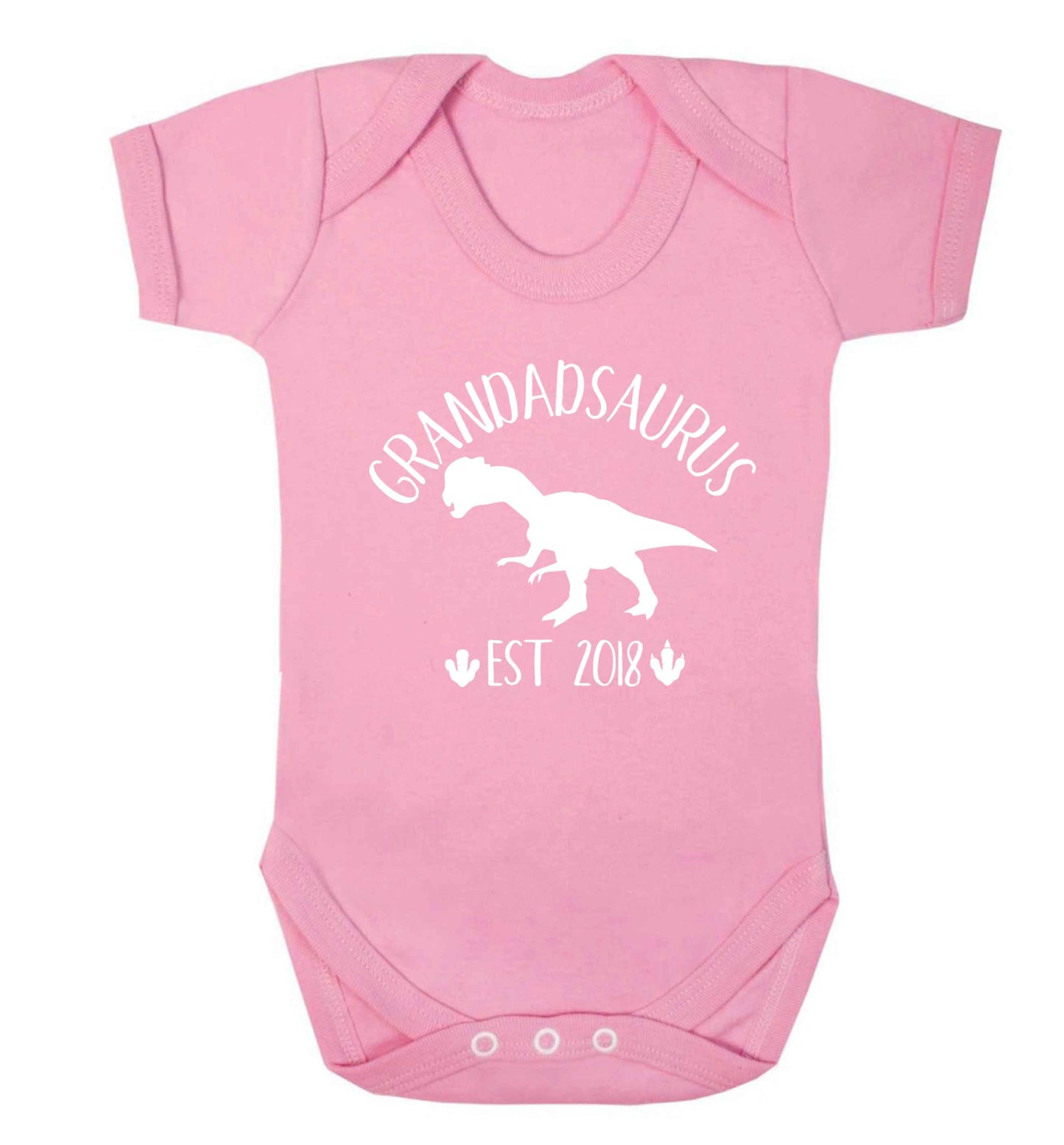 Personalised grandadsaurus since (custom date) Baby Vest pale pink 18-24 months