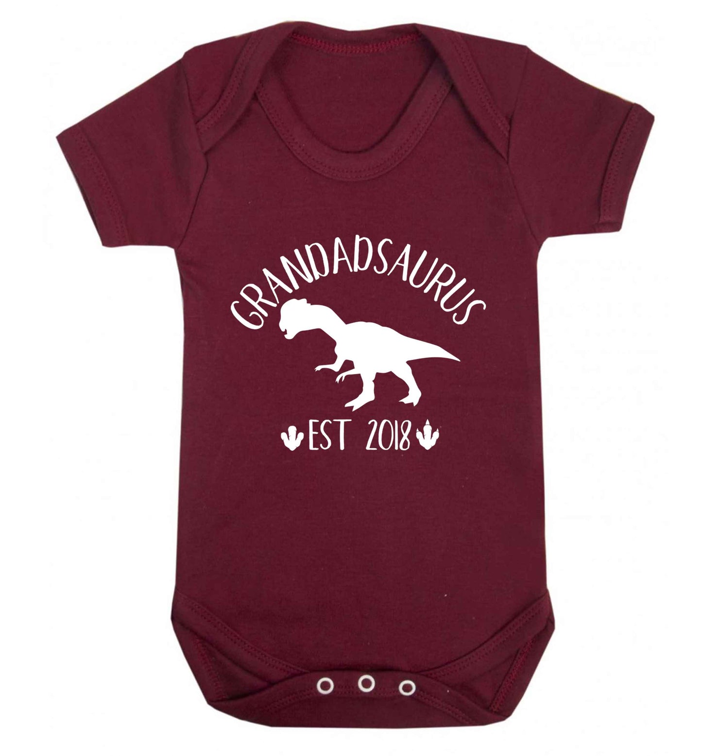 Personalised grandadsaurus since (custom date) Baby Vest maroon 18-24 months