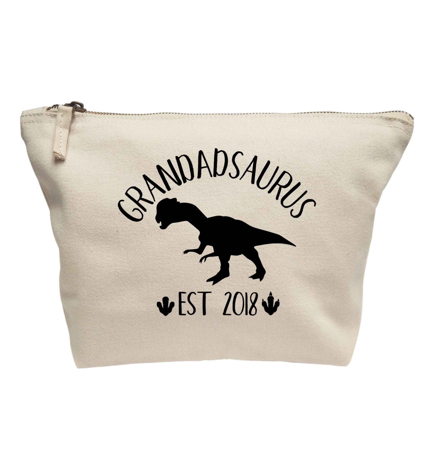 Personalised grandadsaurus since (custom date) | makeup / wash bag