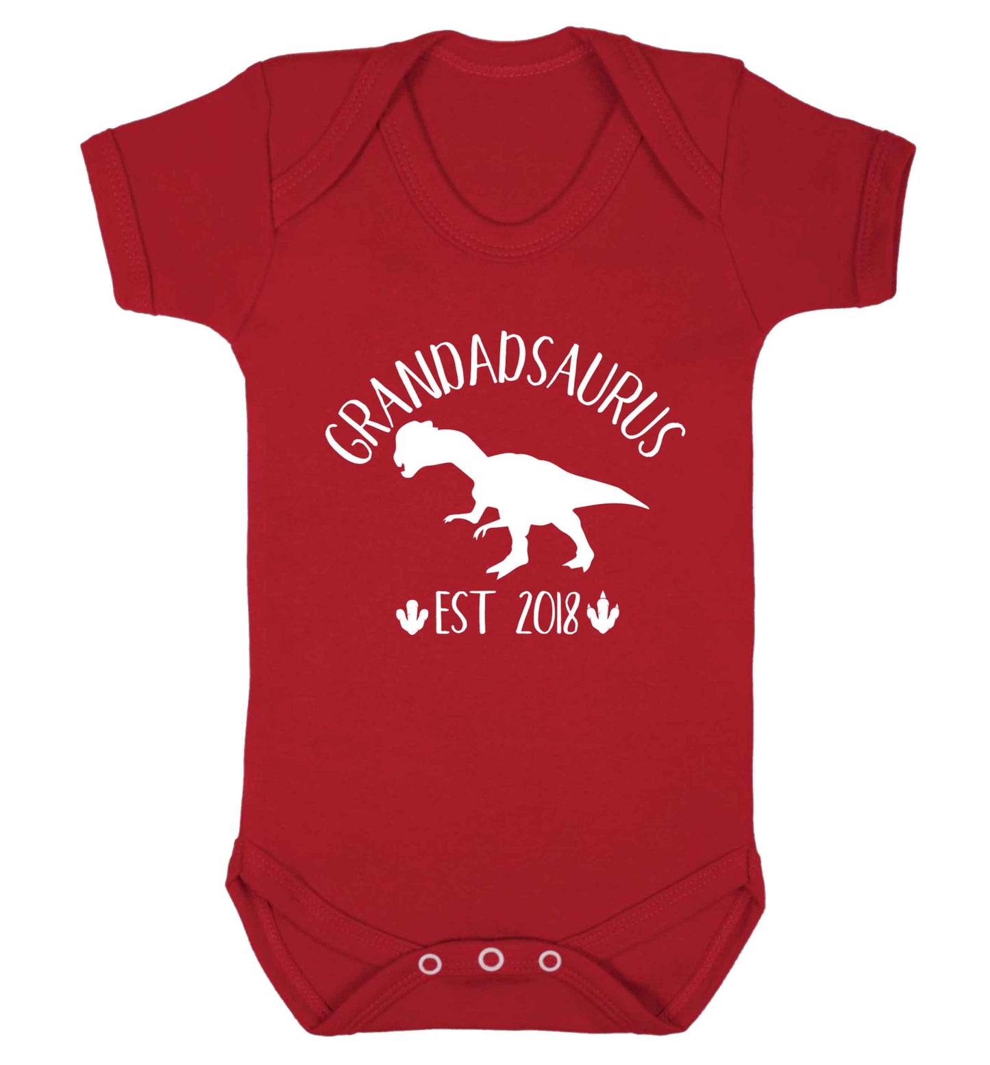 Personalised grandadsaurus since (custom date) Baby Vest red 18-24 months