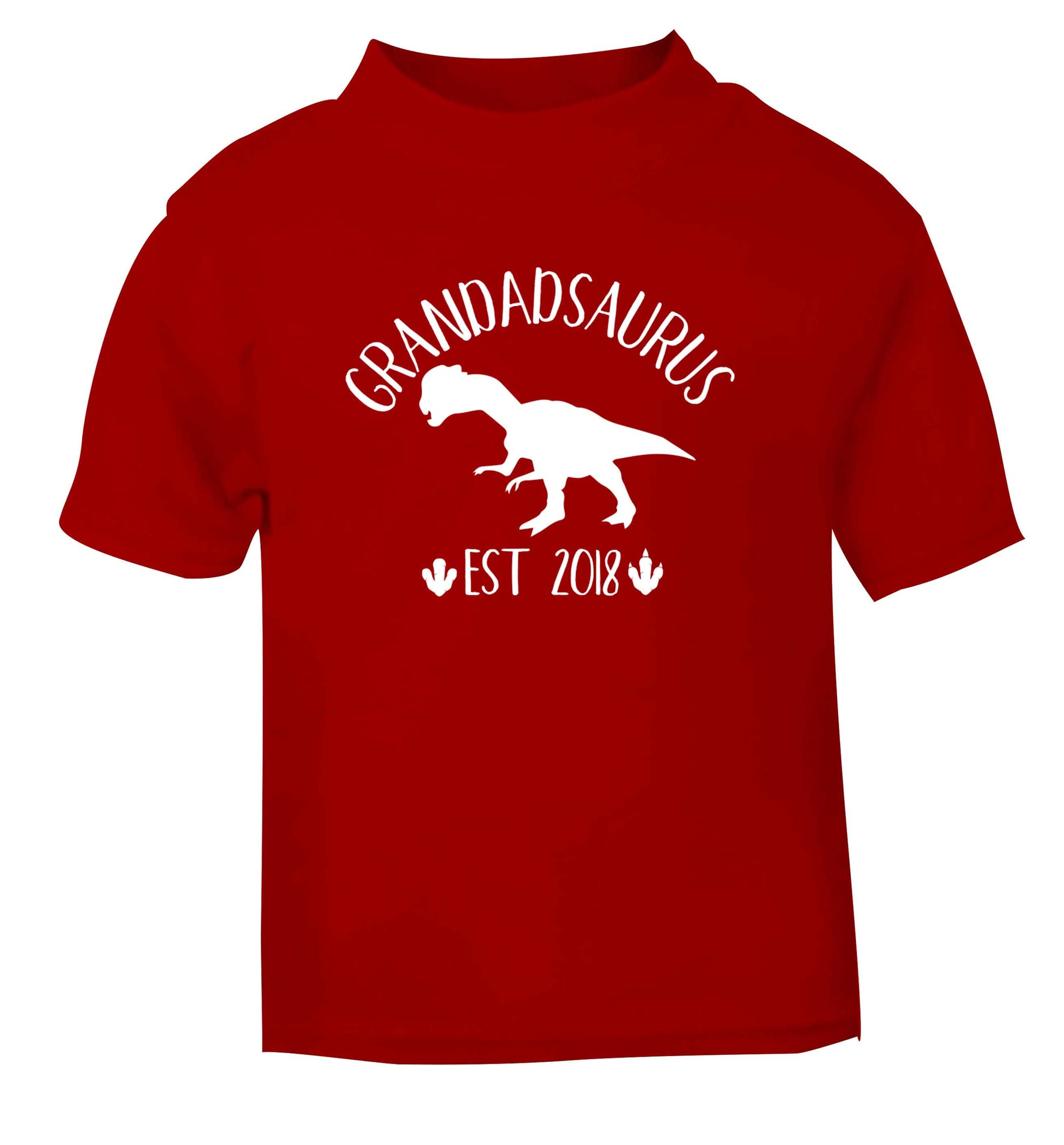 Personalised grandadsaurus since (custom date) red Baby Toddler Tshirt 2 Years