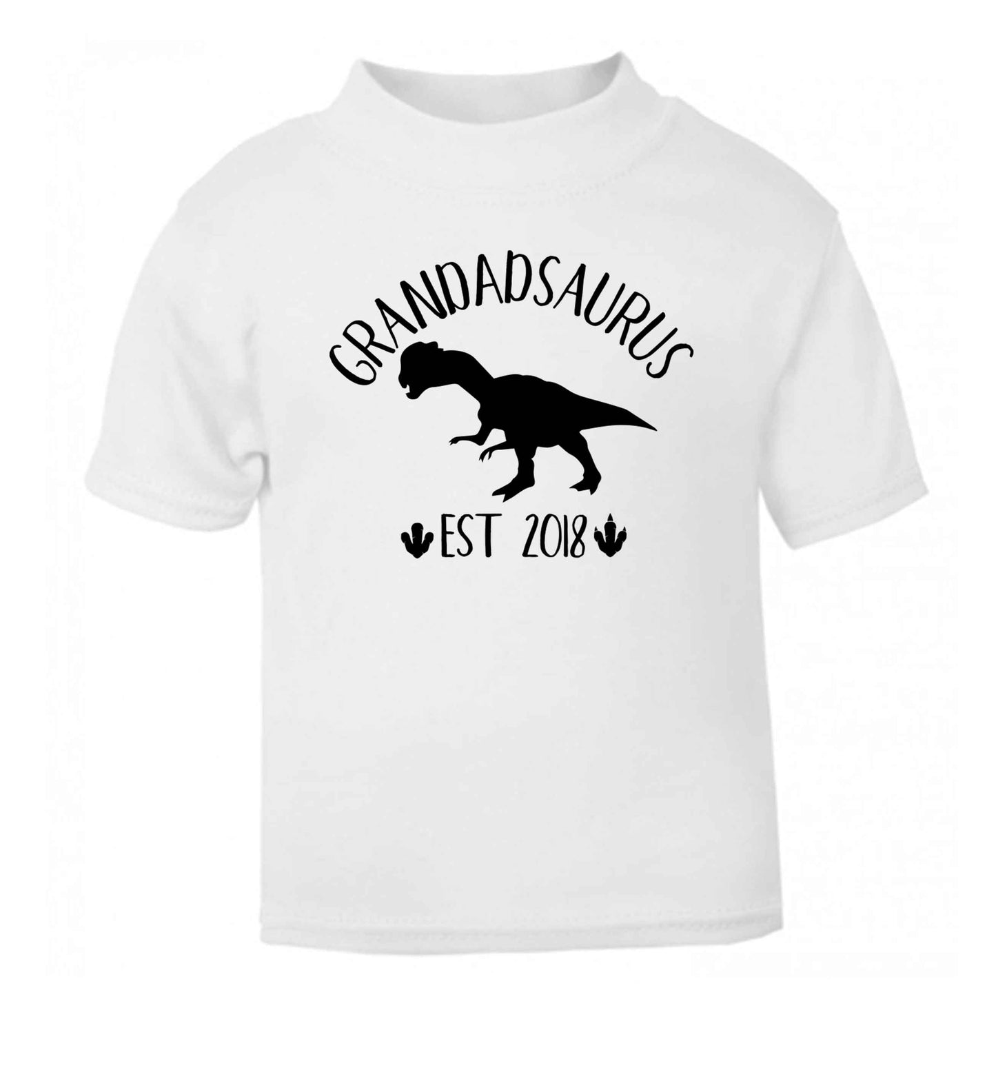 Personalised grandadsaurus since (custom date) white Baby Toddler Tshirt 2 Years