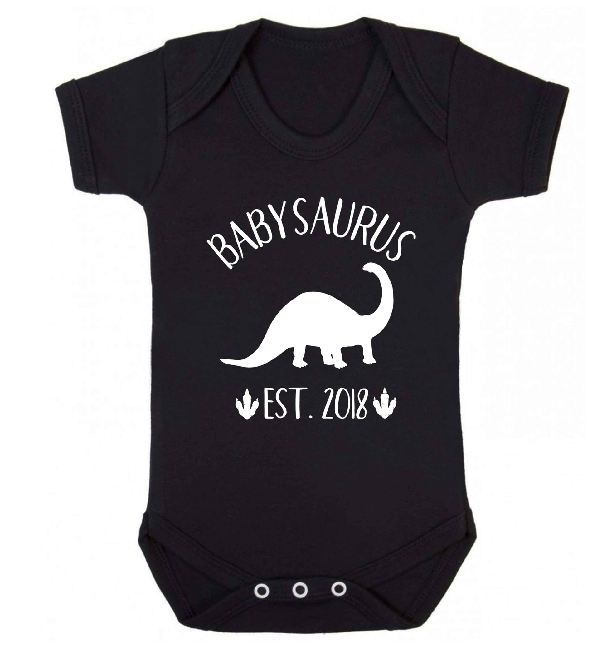 Personalised babysaurus since (custom date) Baby Vest black 18-24 months