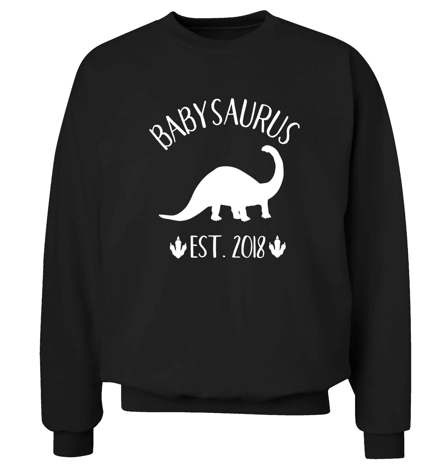 Personalised babysaurus since (custom date) Adult's unisex black Sweater 2XL