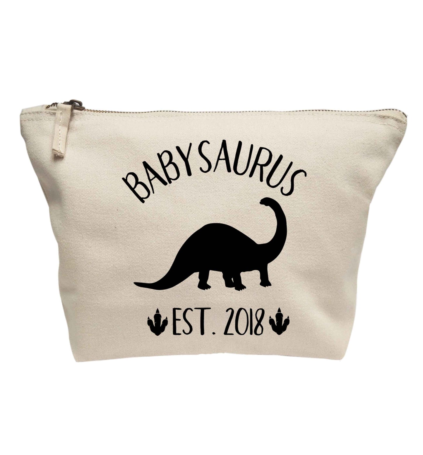 Personalised babysaurus since (custom date) | makeup / wash bag
