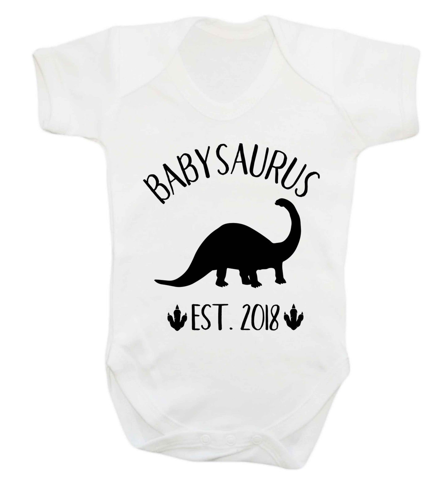 Personalised babysaurus since (custom date) Baby Vest white 18-24 months