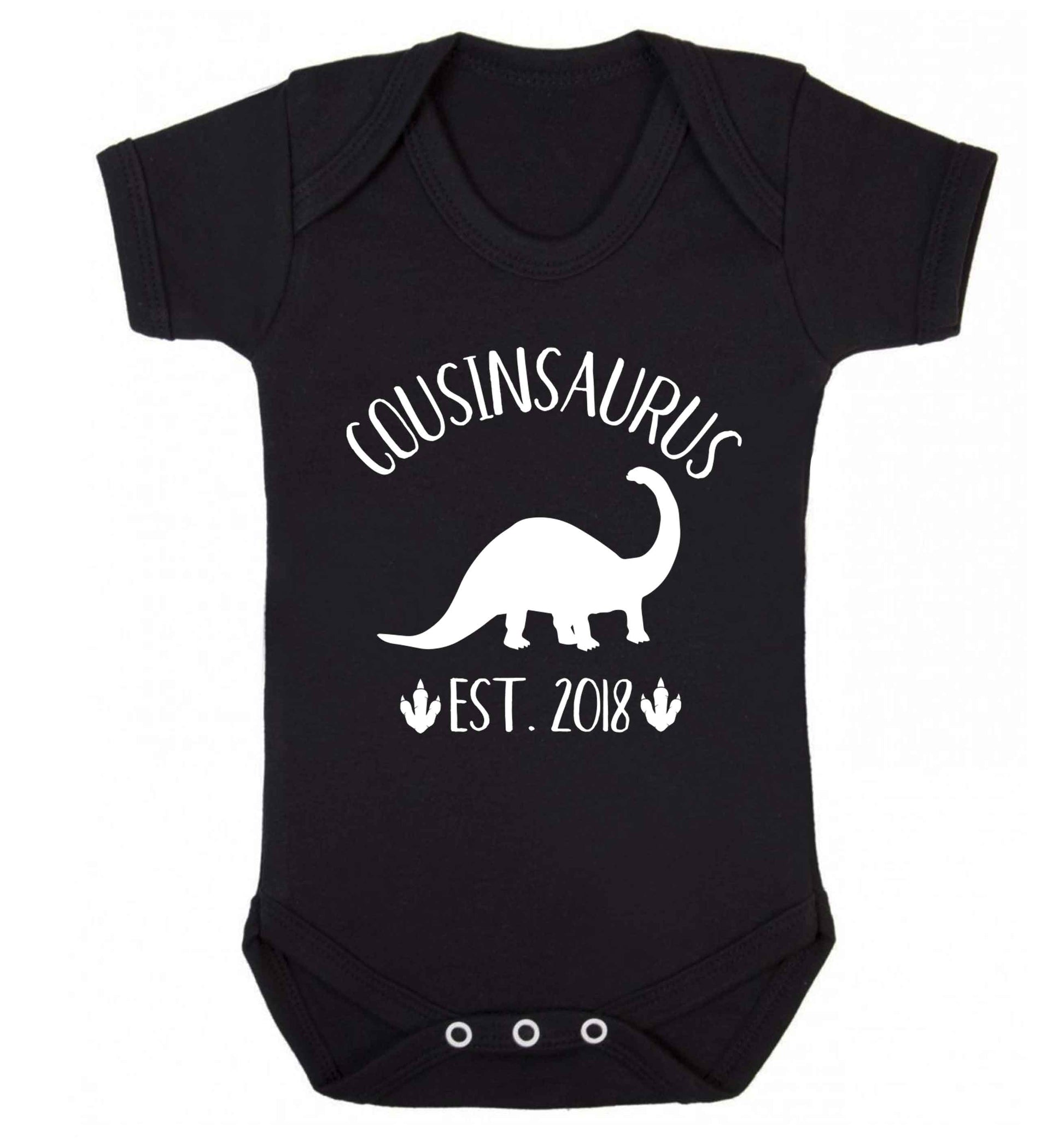 Personalised cousinsaurus since (custom date) Baby Vest black 18-24 months
