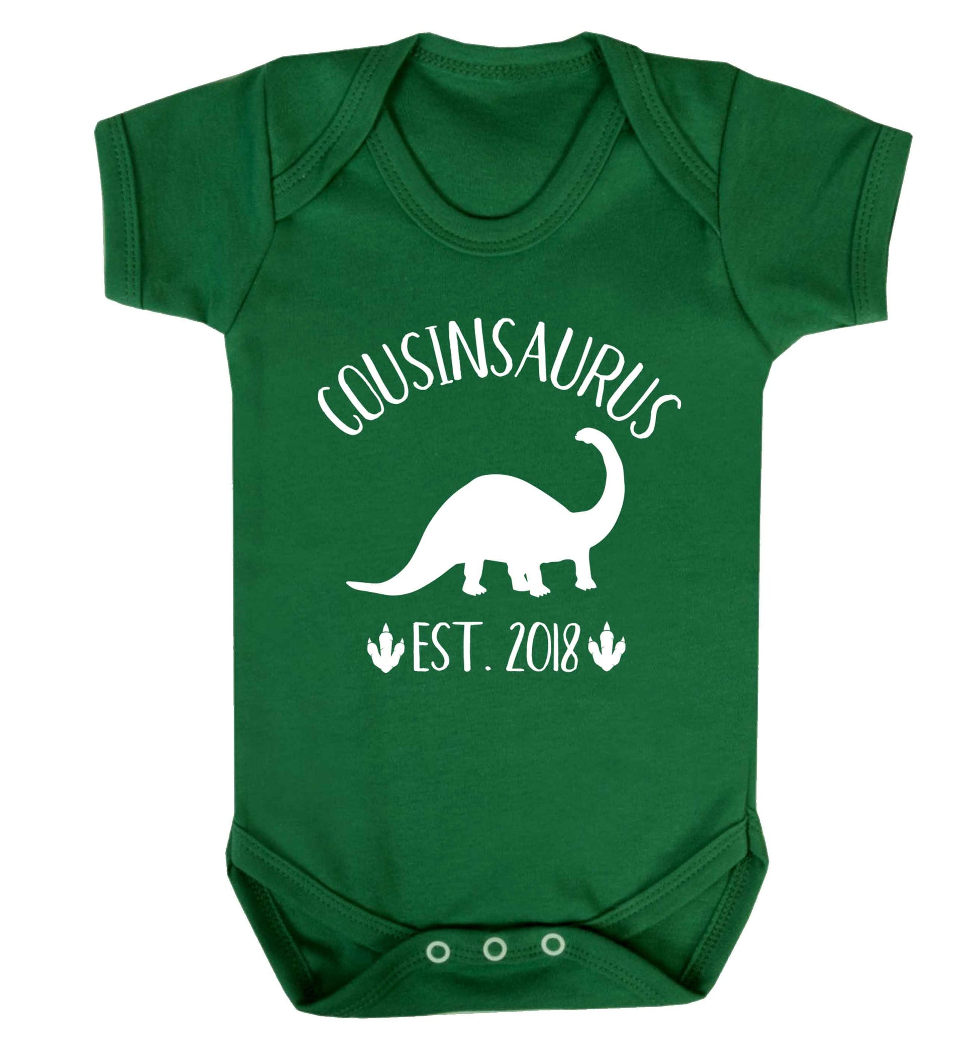 Personalised cousinsaurus since (custom date) Baby Vest green 18-24 months