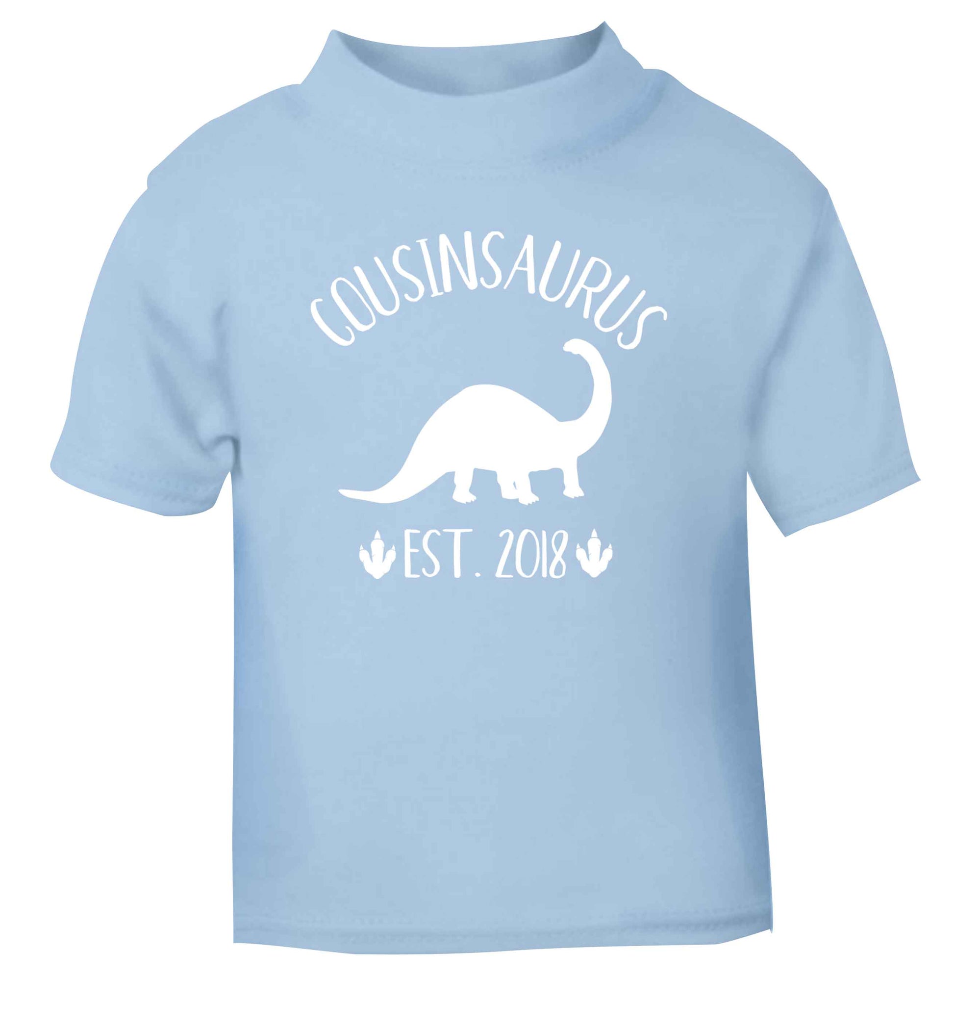 Personalised cousinsaurus since (custom date) light blue Baby Toddler Tshirt 2 Years