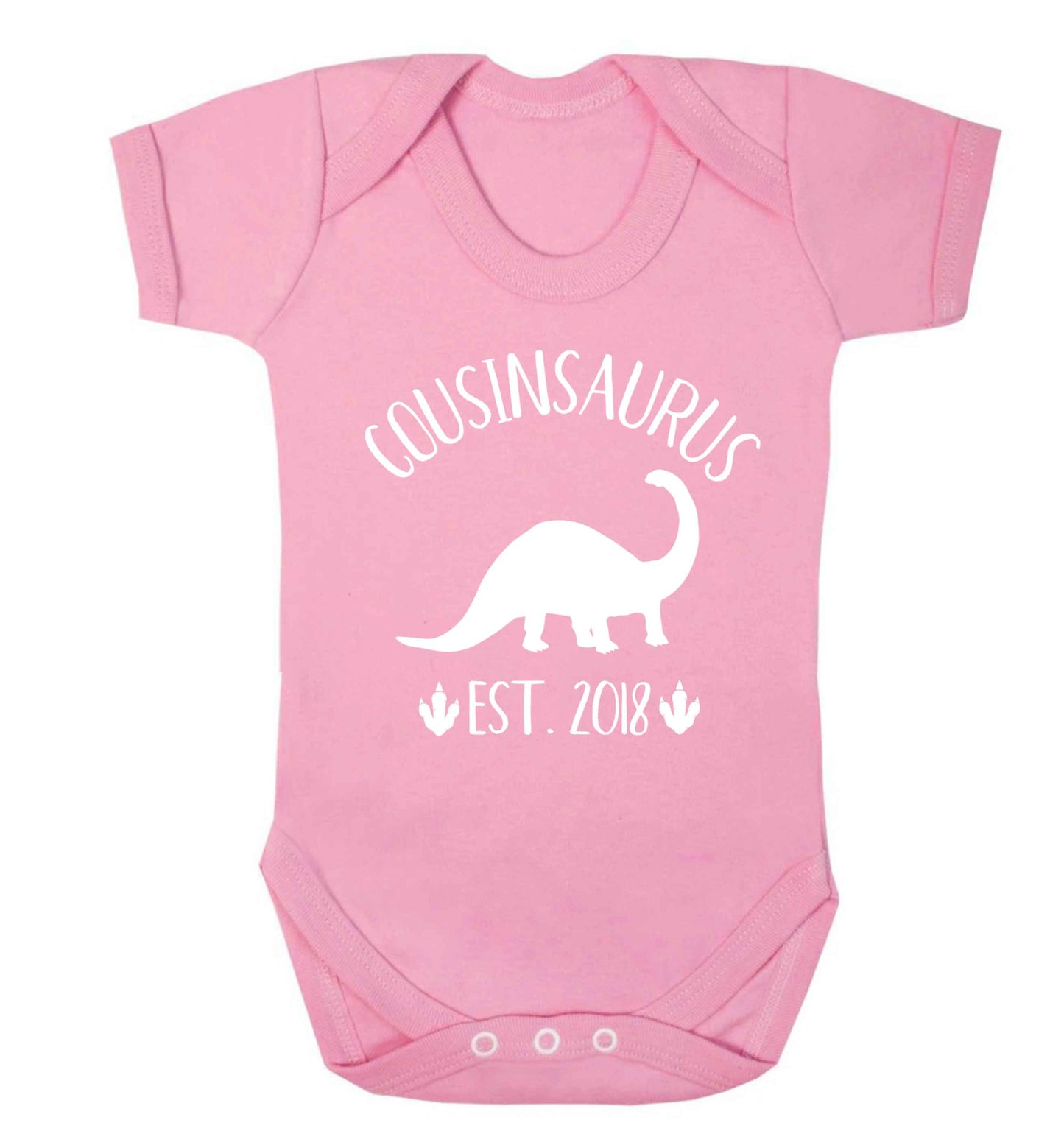 Personalised cousinsaurus since (custom date) Baby Vest pale pink 18-24 months
