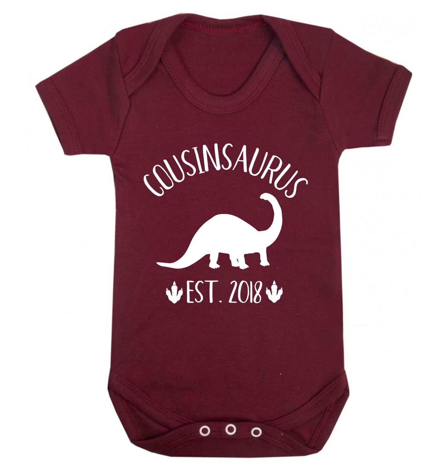 Personalised cousinsaurus since (custom date) Baby Vest maroon 18-24 months