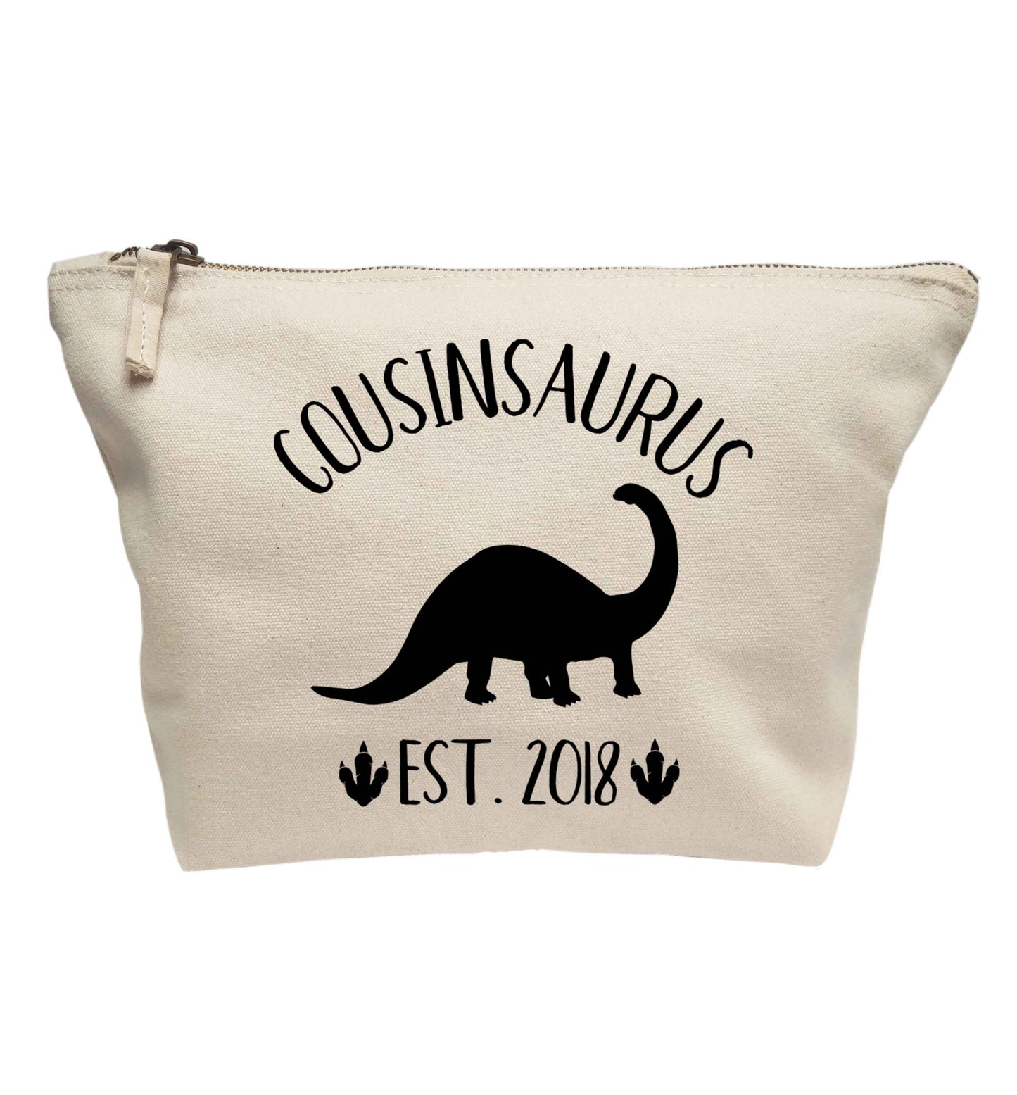 Personalised cousinsaurus since (custom date) | makeup / wash bag