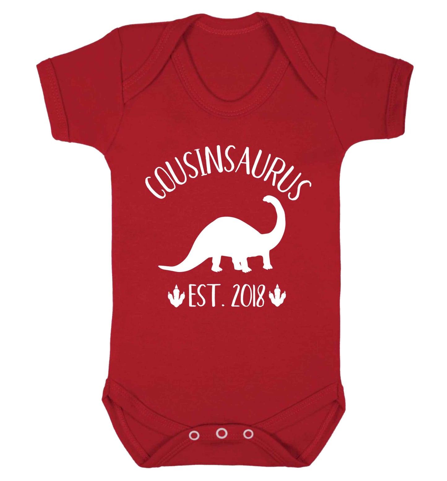 Personalised cousinsaurus since (custom date) Baby Vest red 18-24 months