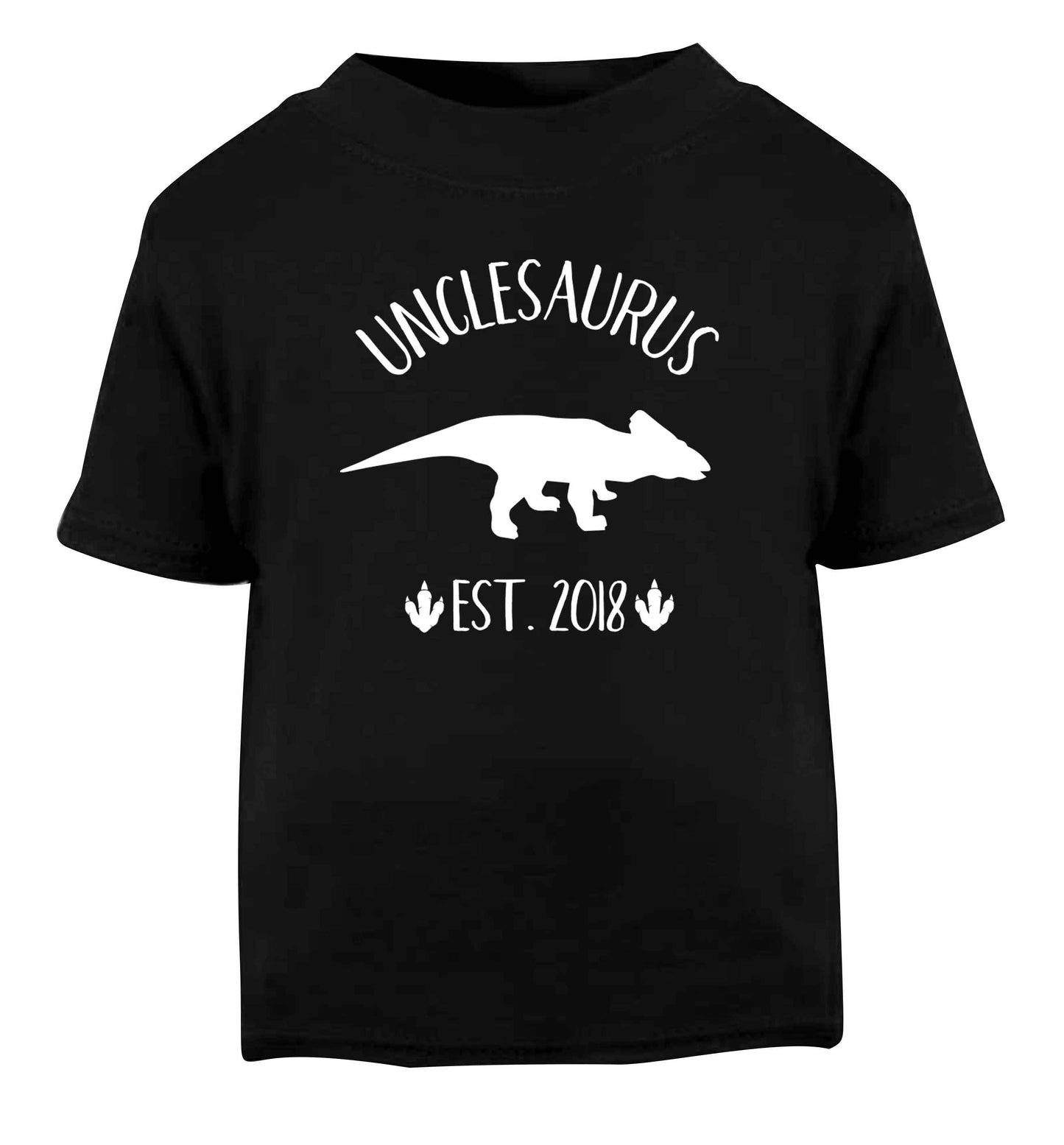 Personalised unclesaurus since (custom date) Black Baby Toddler Tshirt 2 years