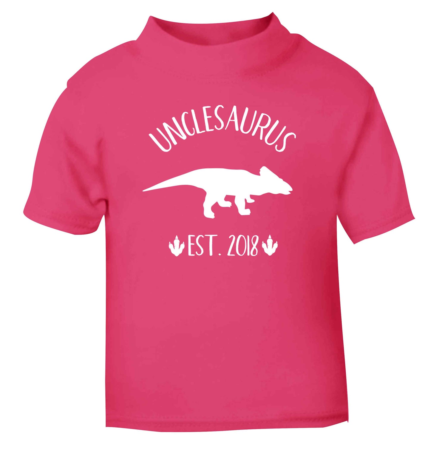 Personalised unclesaurus since (custom date) pink Baby Toddler Tshirt 2 Years