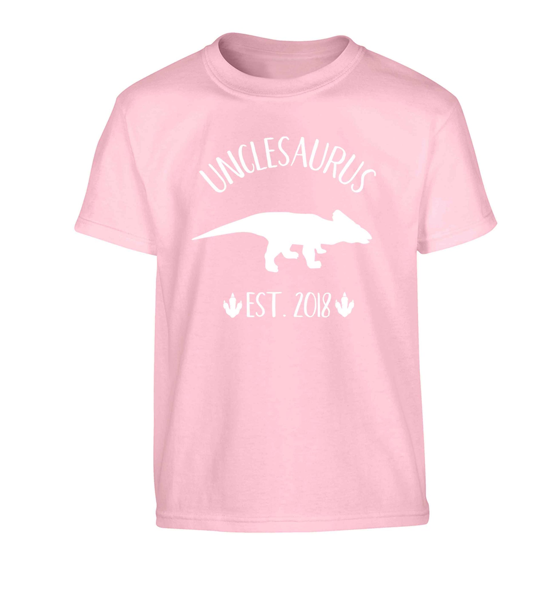Personalised unclesaurus since (custom date) Children's light pink Tshirt 12-13 Years