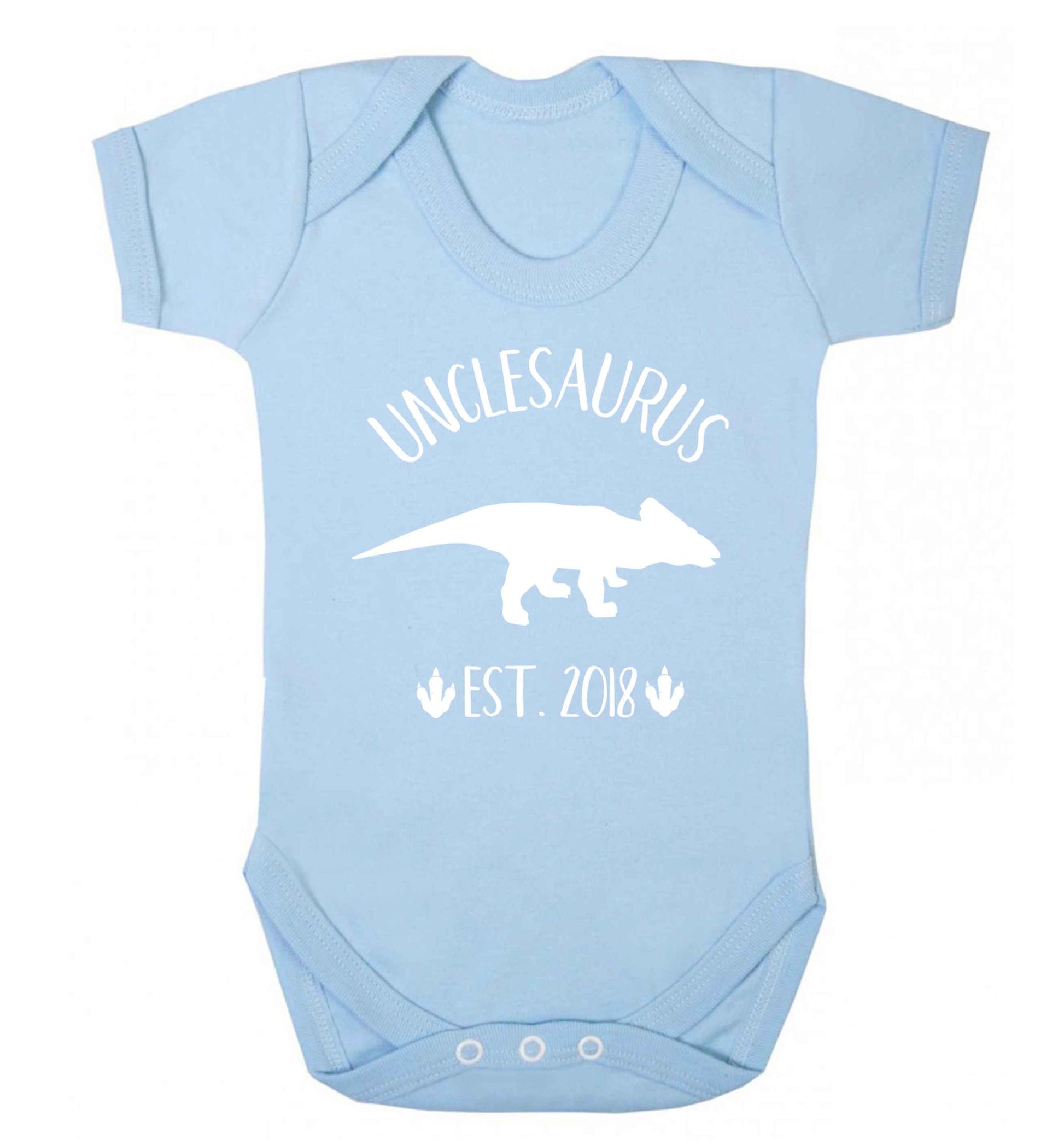 Personalised unclesaurus since (custom date) Baby Vest pale blue 18-24 months