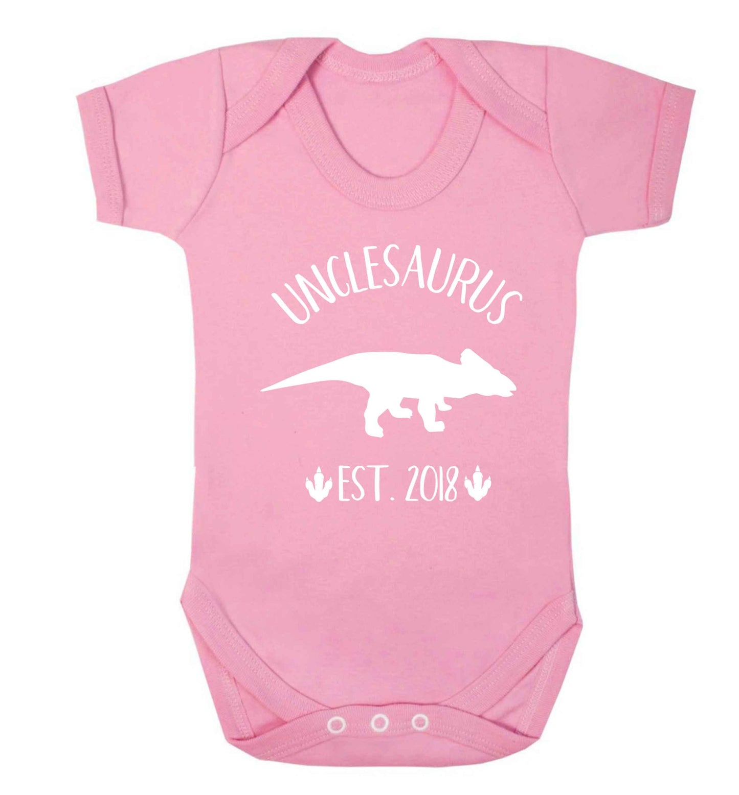 Personalised unclesaurus since (custom date) Baby Vest pale pink 18-24 months