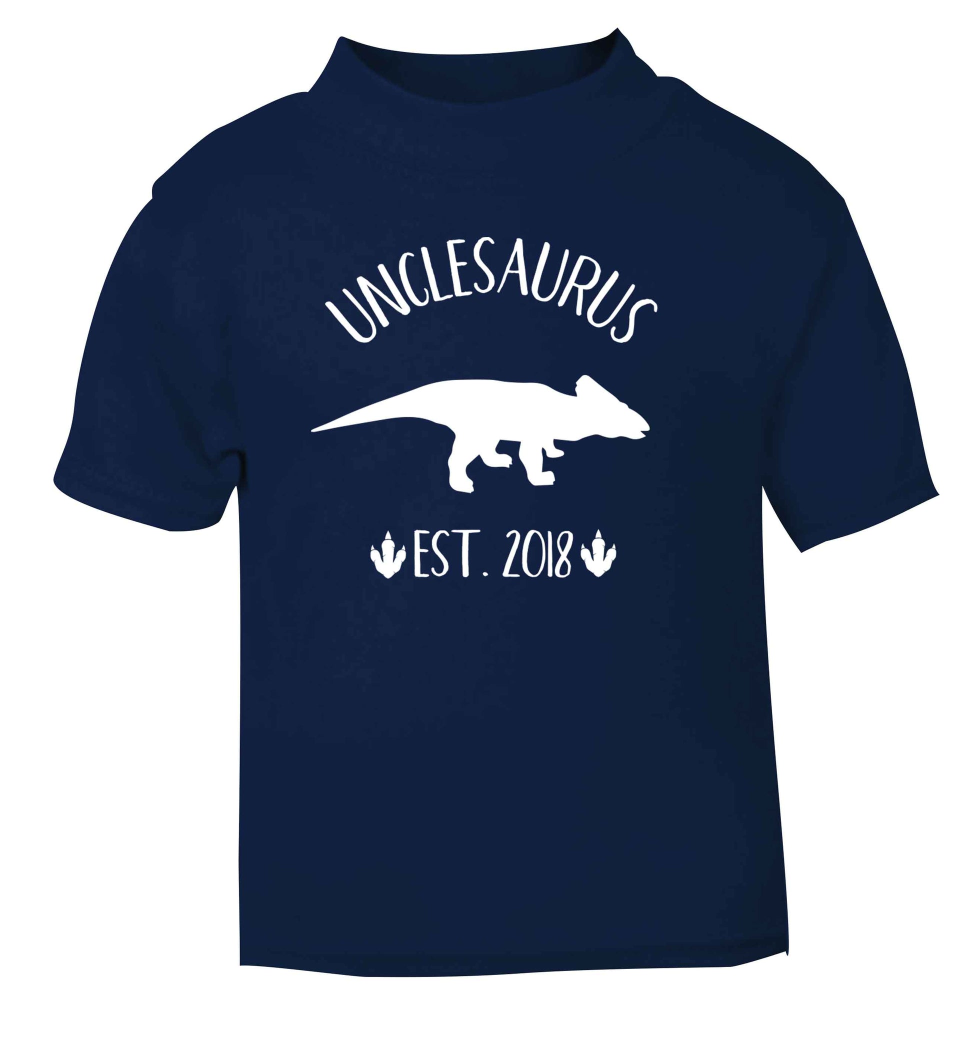 Personalised unclesaurus since (custom date) navy Baby Toddler Tshirt 2 Years