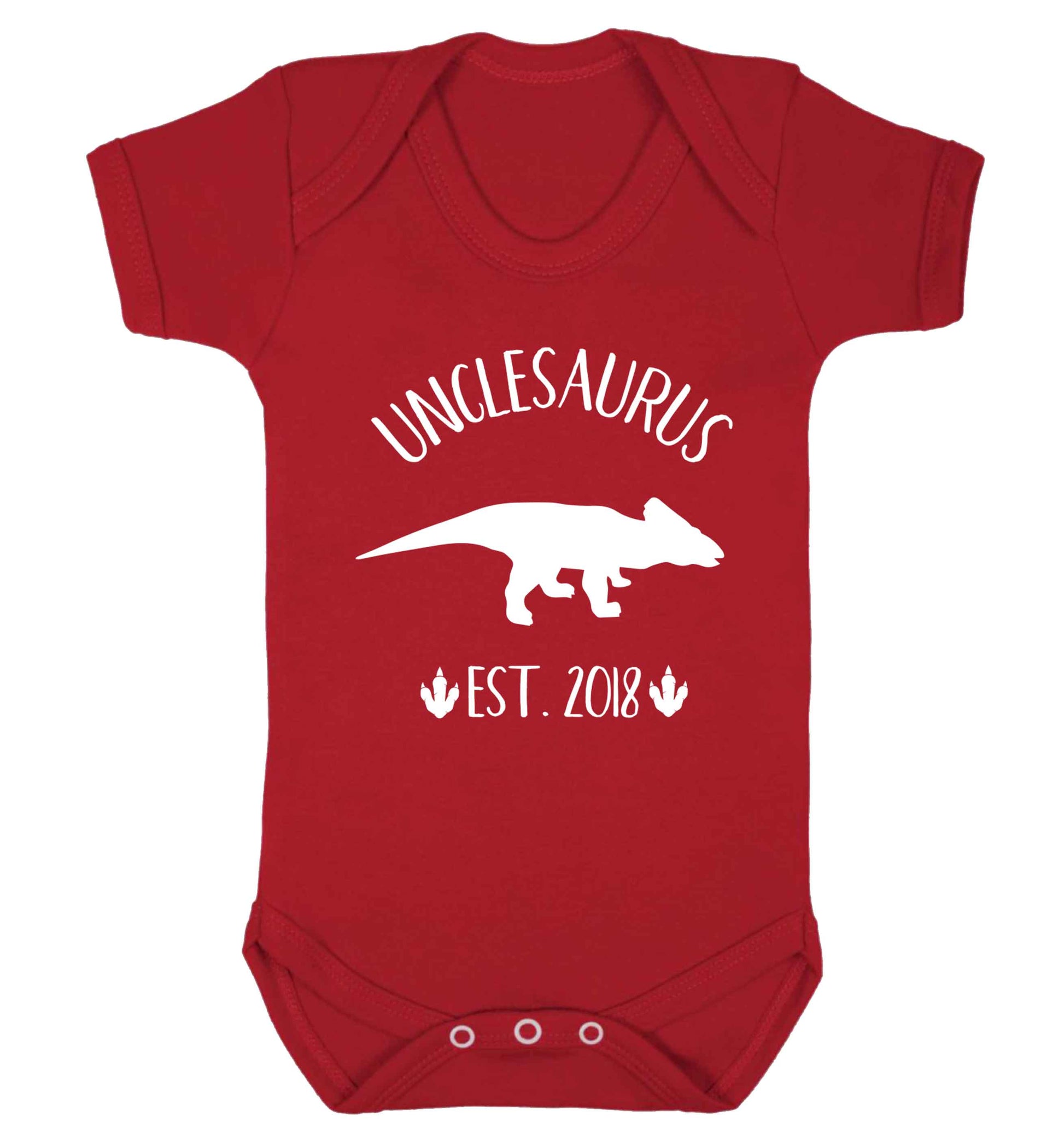 Personalised unclesaurus since (custom date) Baby Vest red 18-24 months