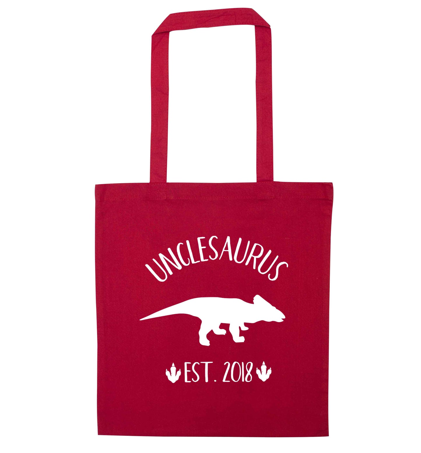 Personalised unclesaurus since (custom date) red tote bag