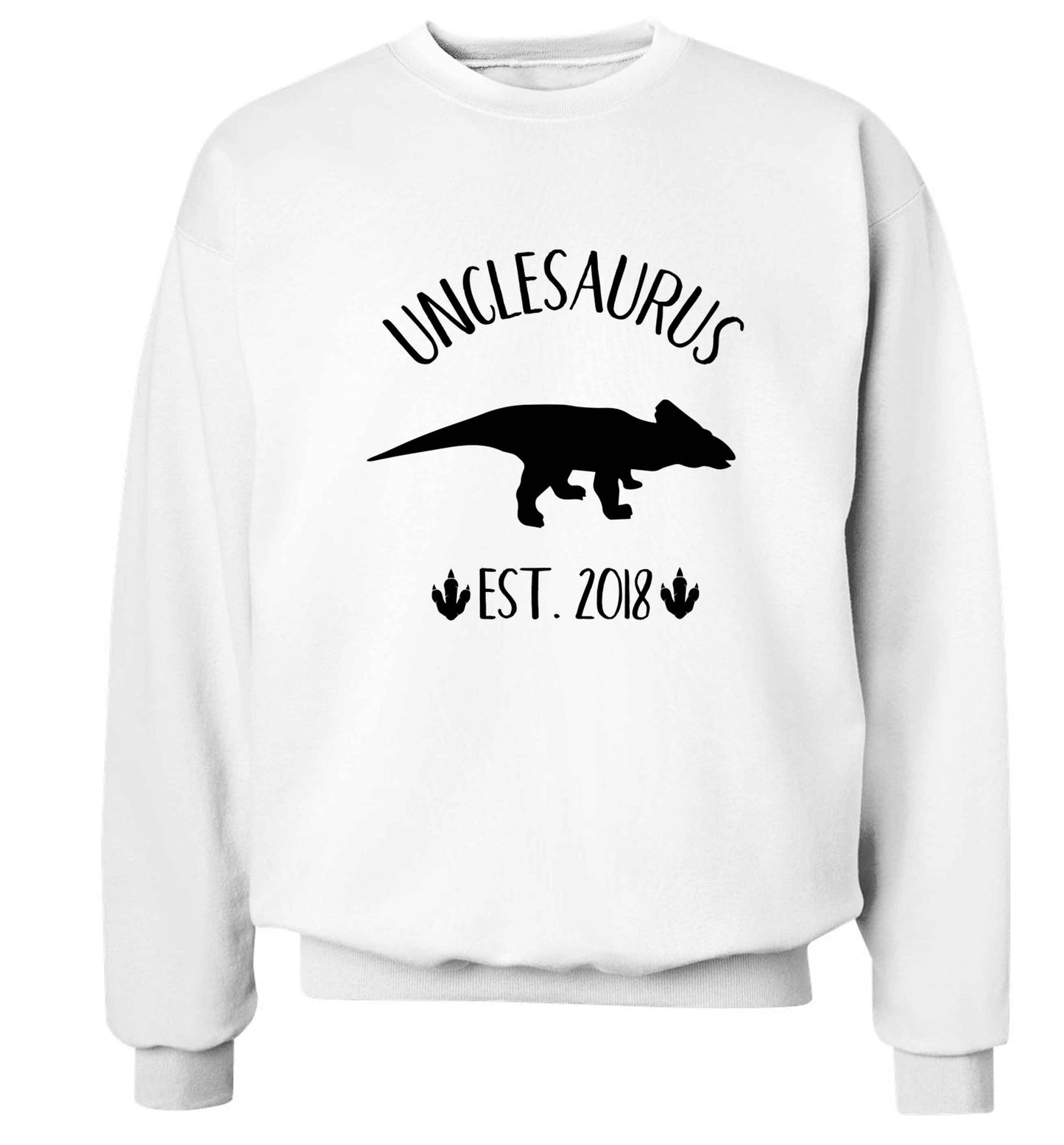 Personalised unclesaurus since (custom date) Adult's unisex white Sweater 2XL