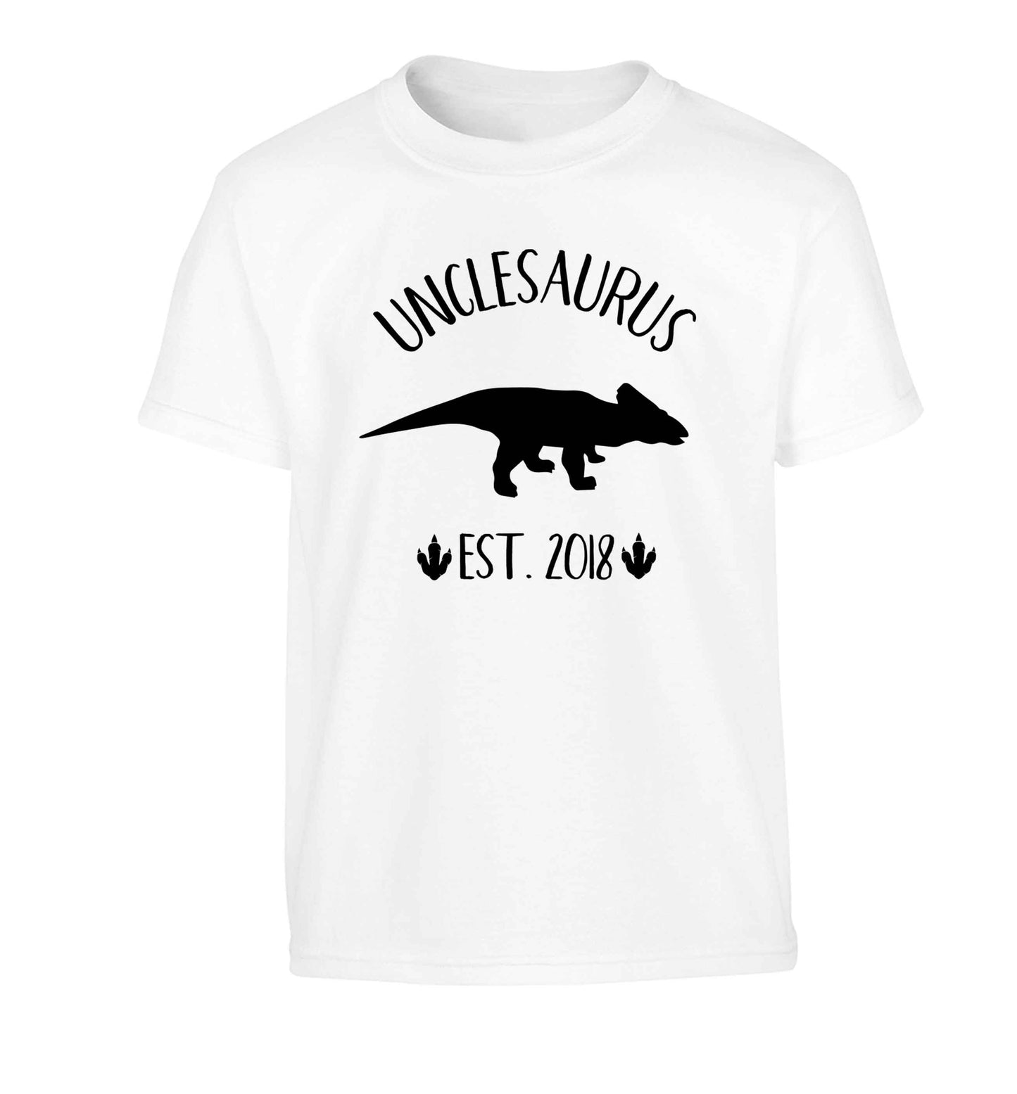 Personalised unclesaurus since (custom date) Children's white Tshirt 12-13 Years