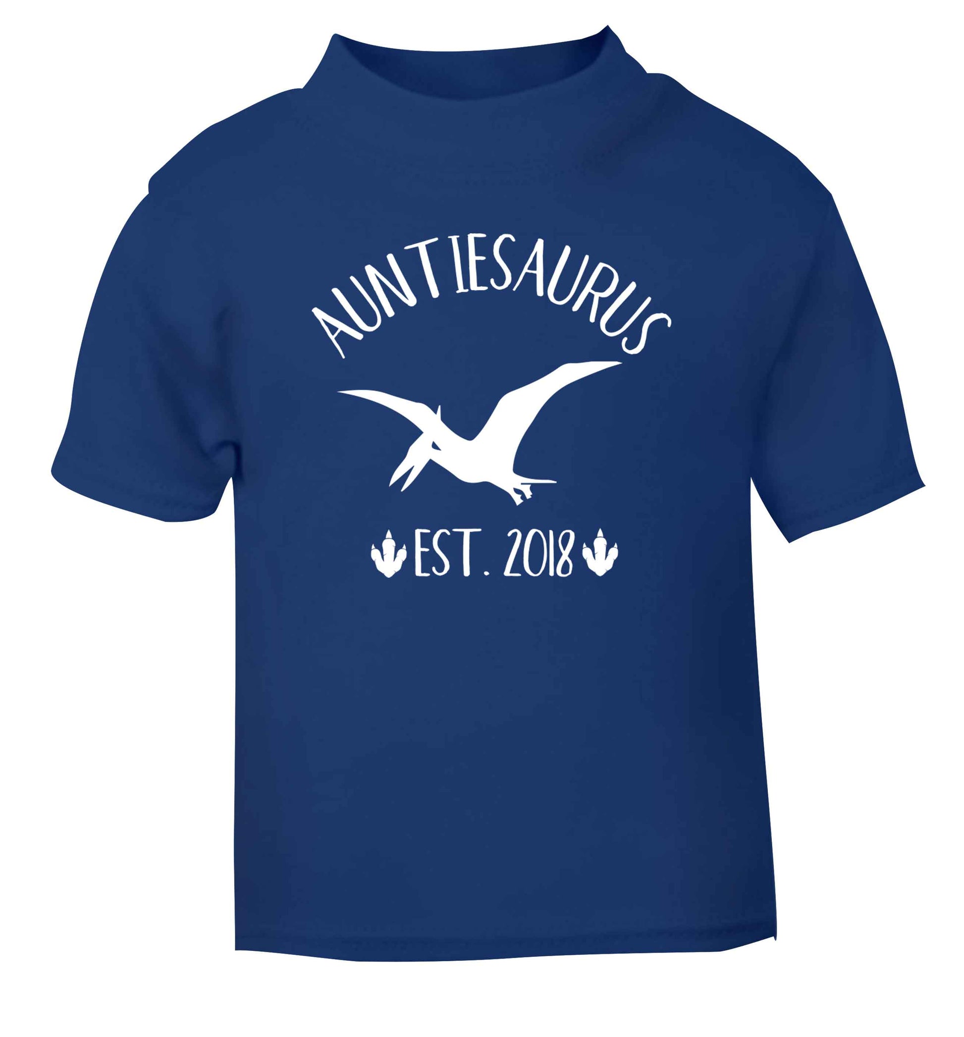 Personalised auntiesaurus since (custom date) blue Baby Toddler Tshirt 2 Years