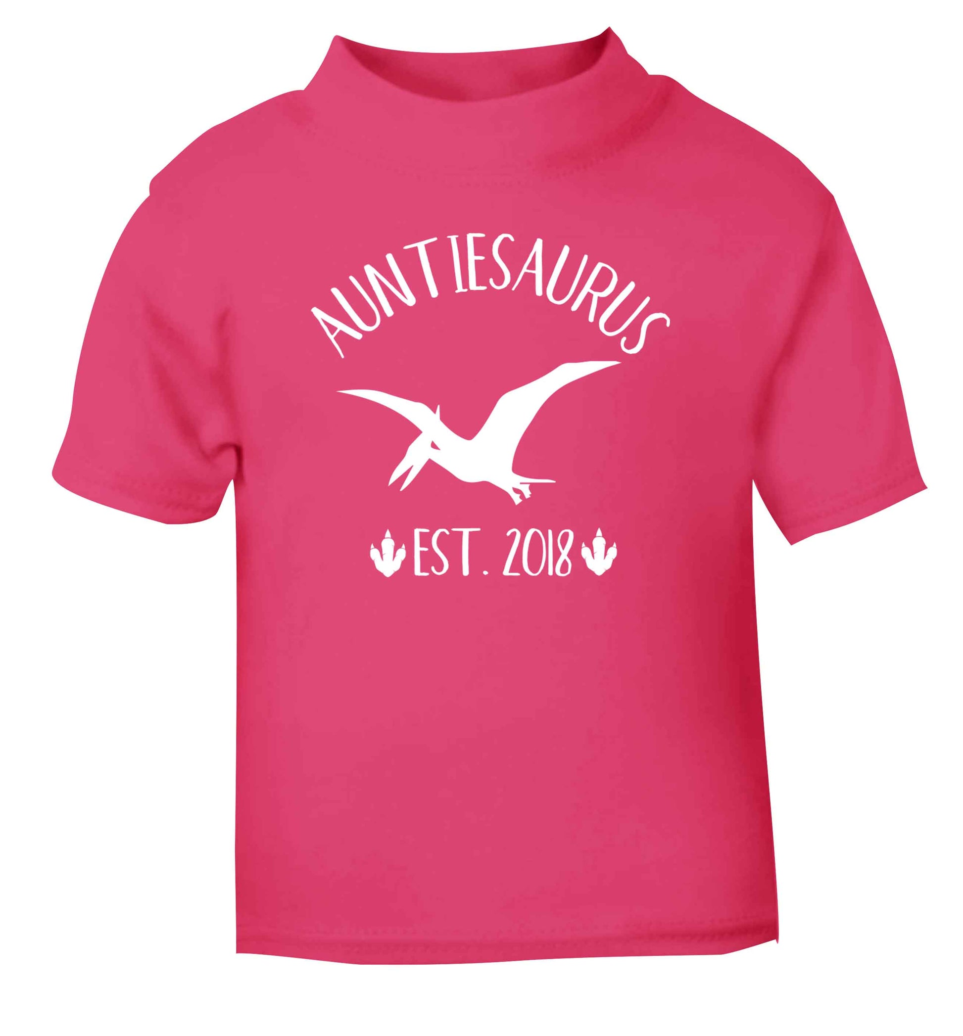Personalised auntiesaurus since (custom date) pink Baby Toddler Tshirt 2 Years