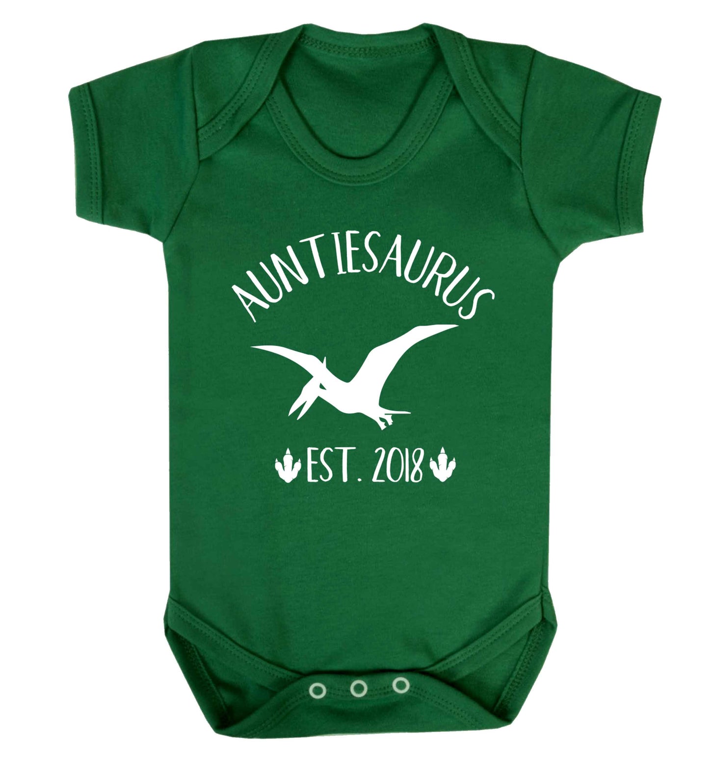 Personalised auntiesaurus since (custom date) Baby Vest green 18-24 months