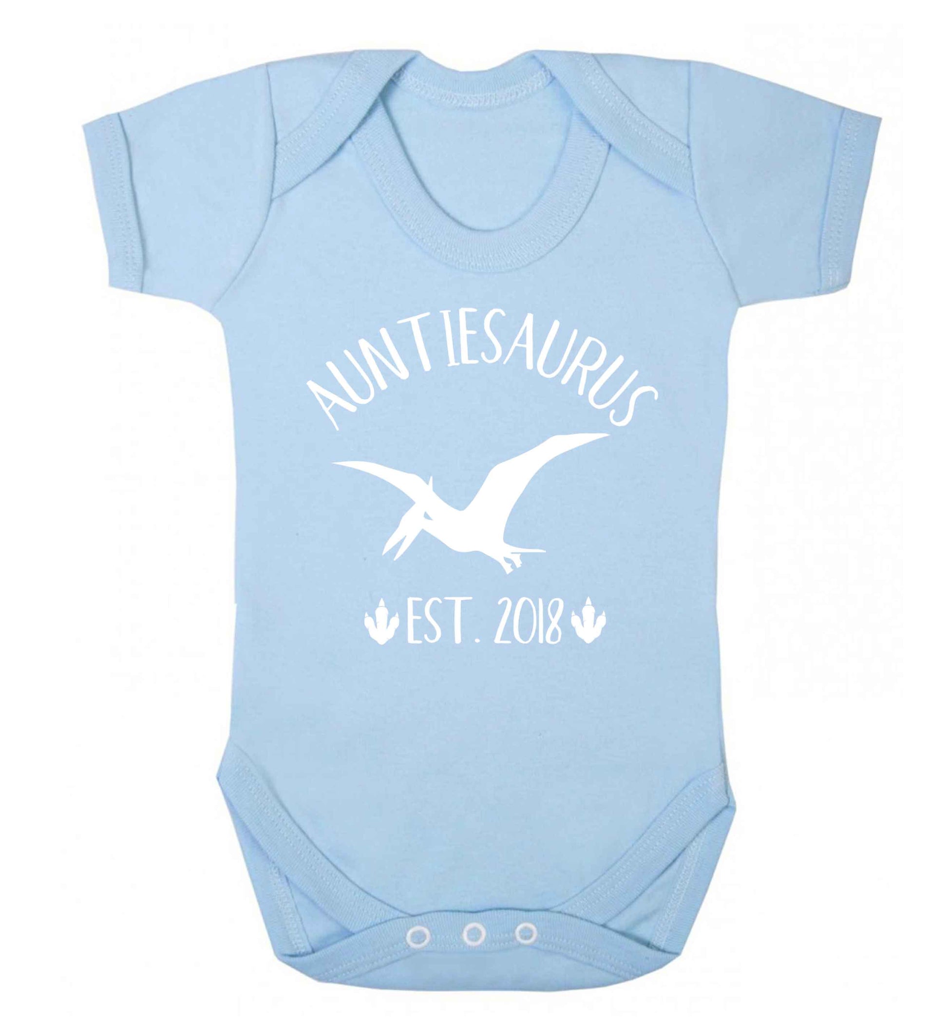 Personalised auntiesaurus since (custom date) Baby Vest pale blue 18-24 months