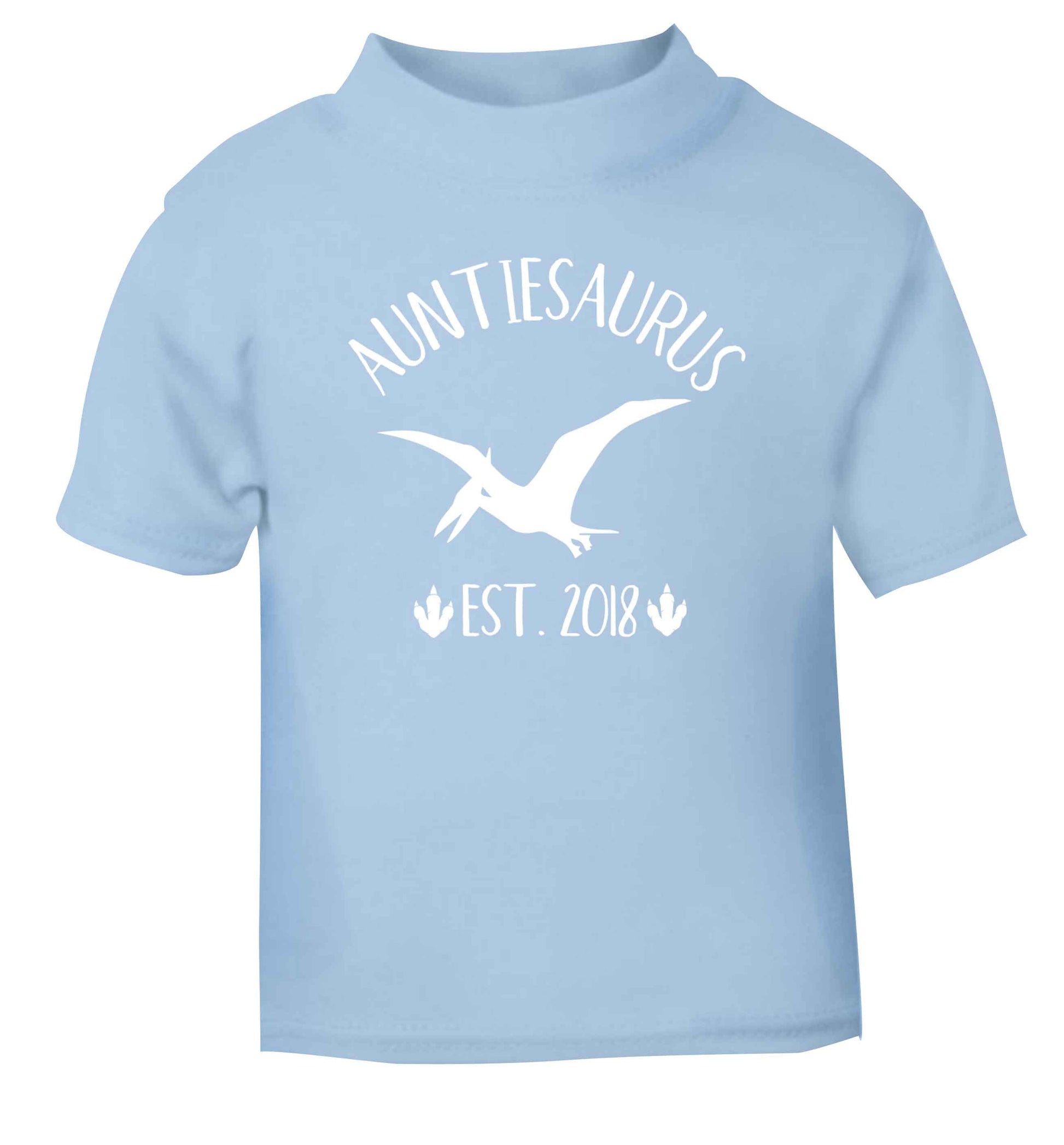 Personalised auntiesaurus since (custom date) light blue Baby Toddler Tshirt 2 Years