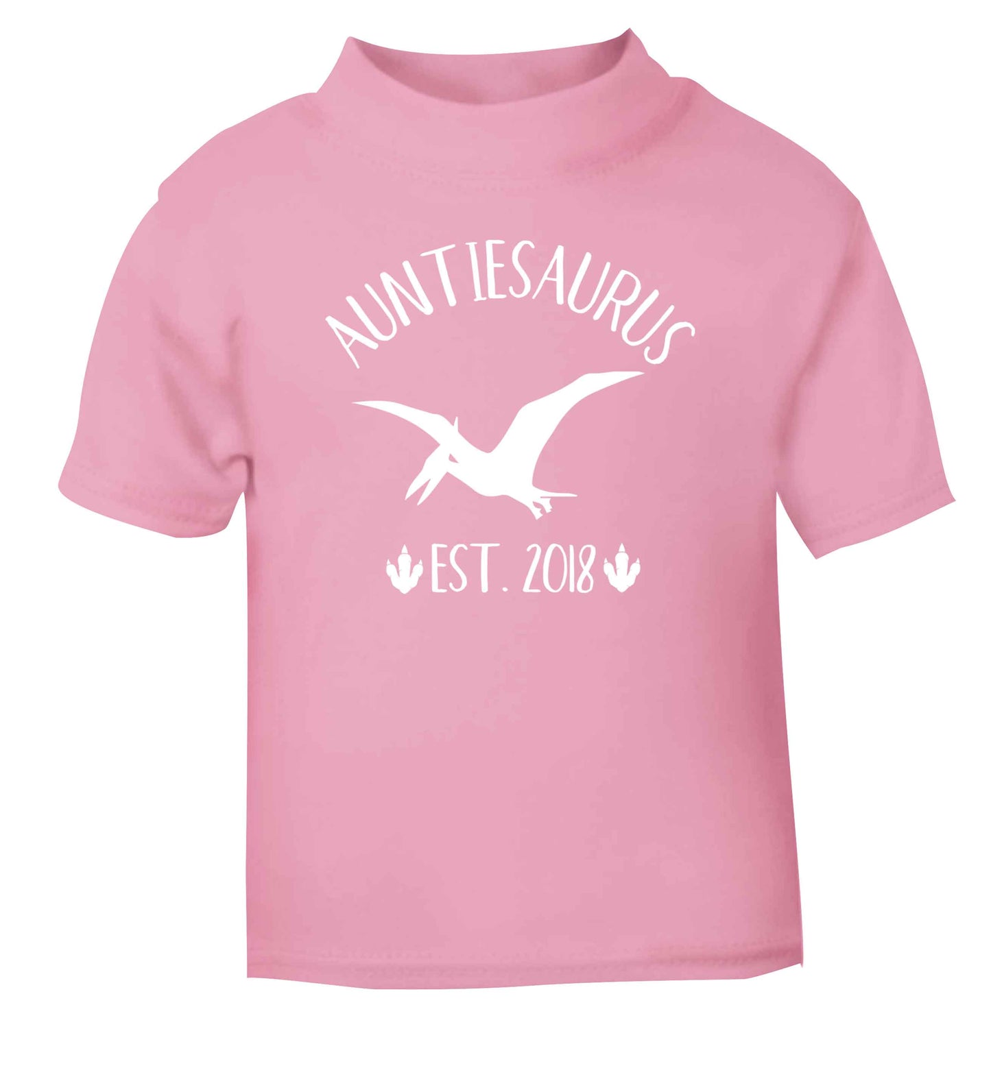 Personalised auntiesaurus since (custom date) light pink Baby Toddler Tshirt 2 Years