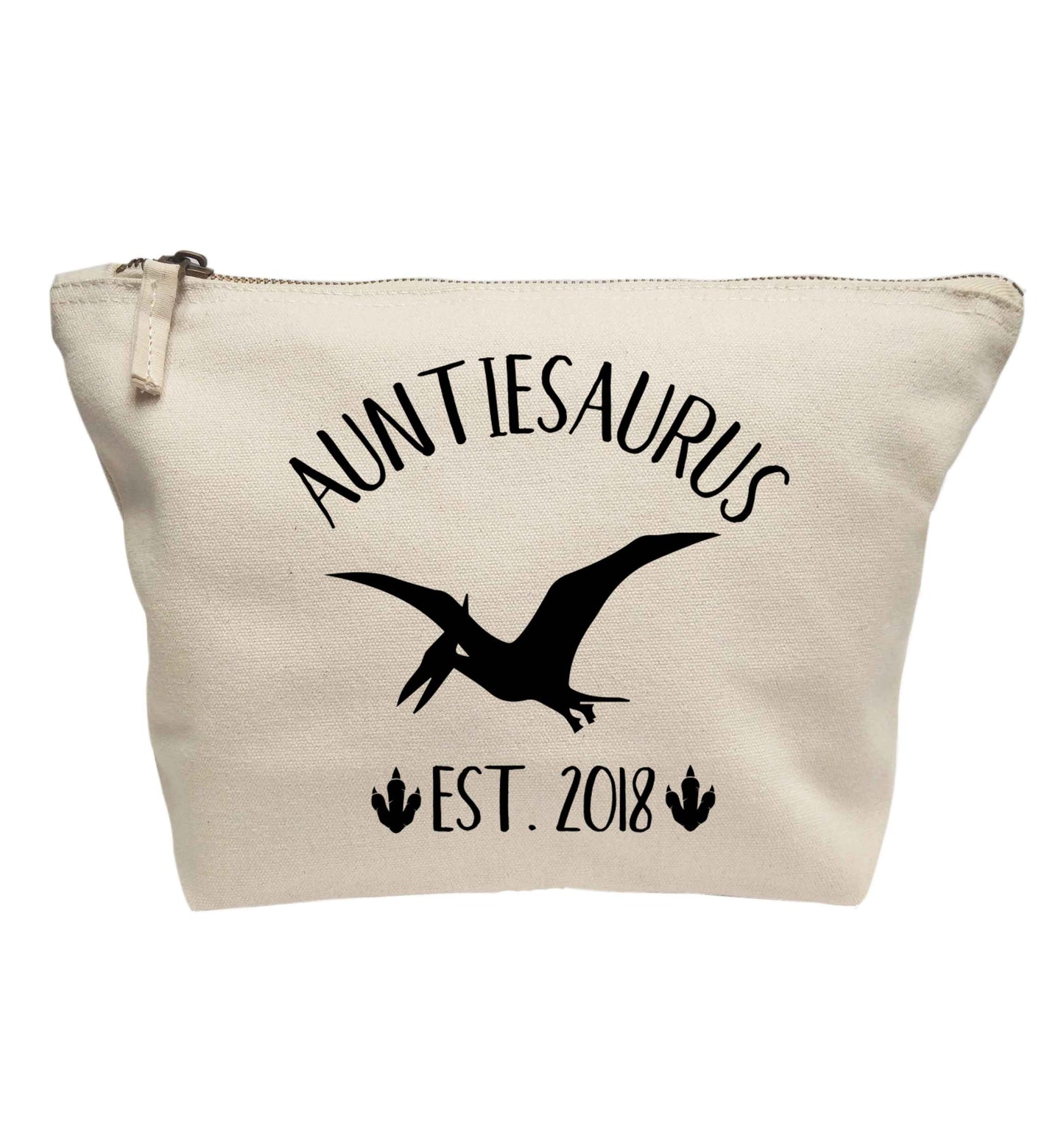 Personalised auntiesaurus since (custom date) | makeup / wash bag