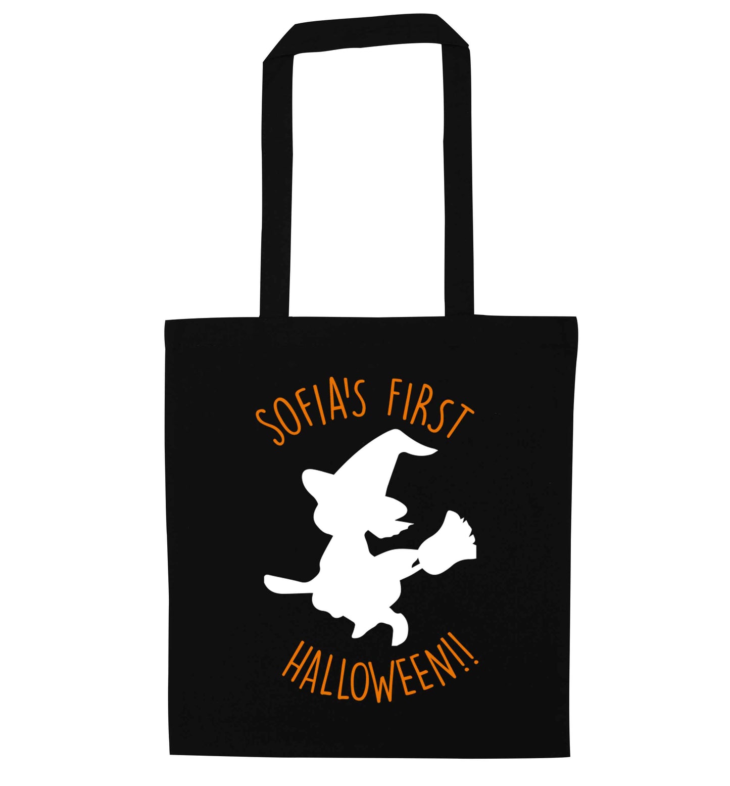 Personalised first halloween - Witch black tote bag