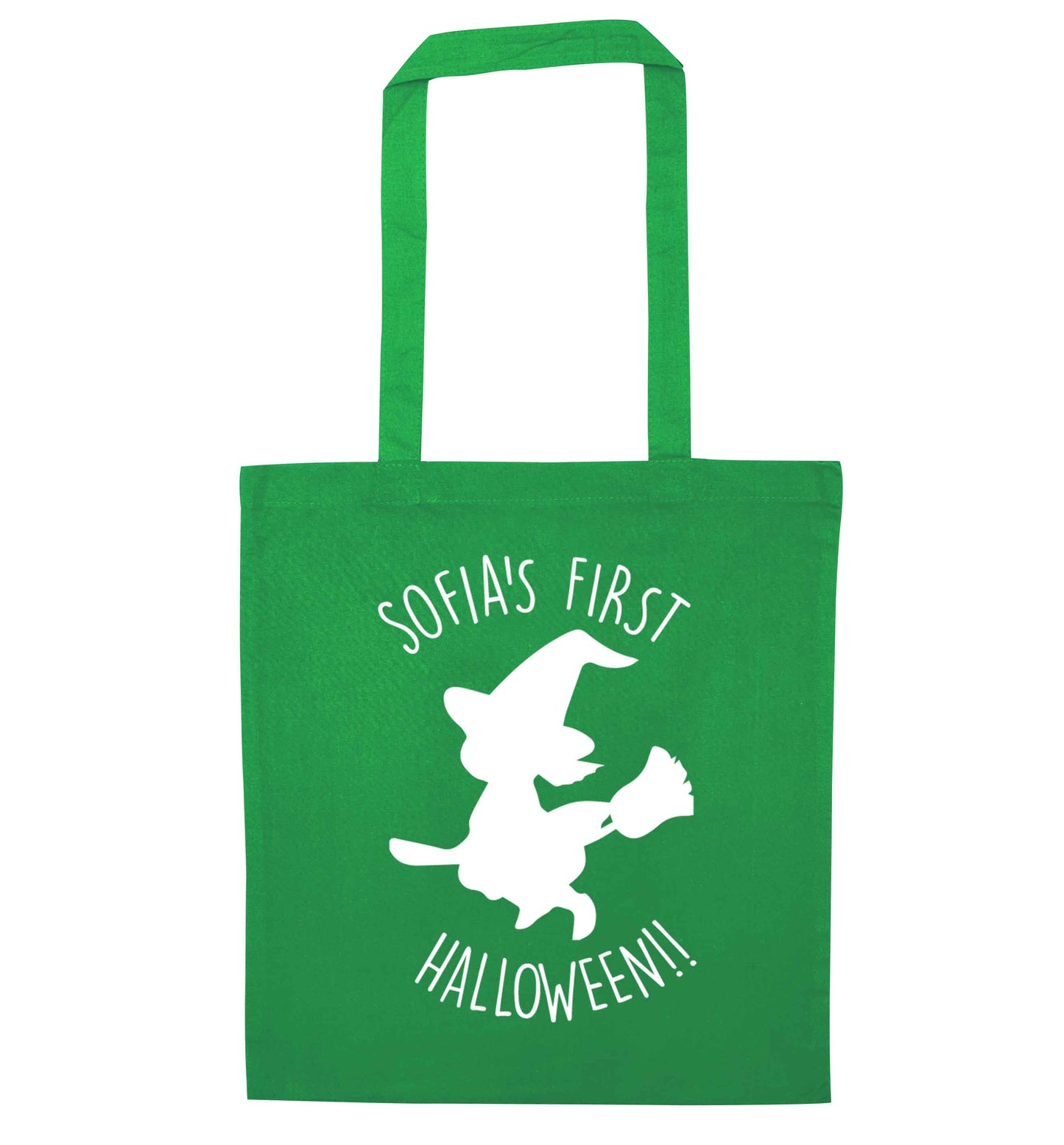 Personalised first halloween - Witch green tote bag