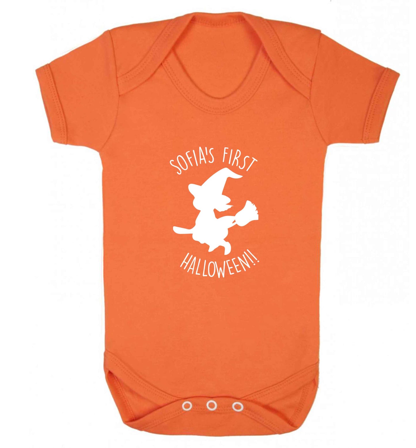 Personalised first halloween - Witch baby vest orange 18-24 months