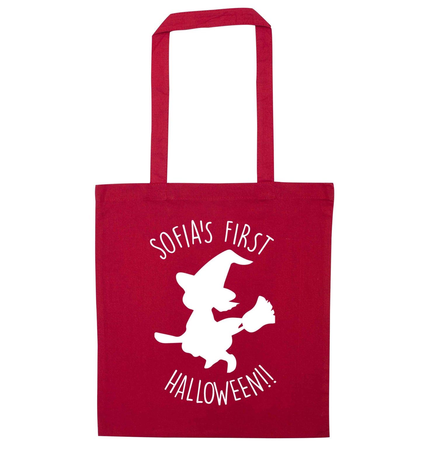 Personalised first halloween - Witch red tote bag