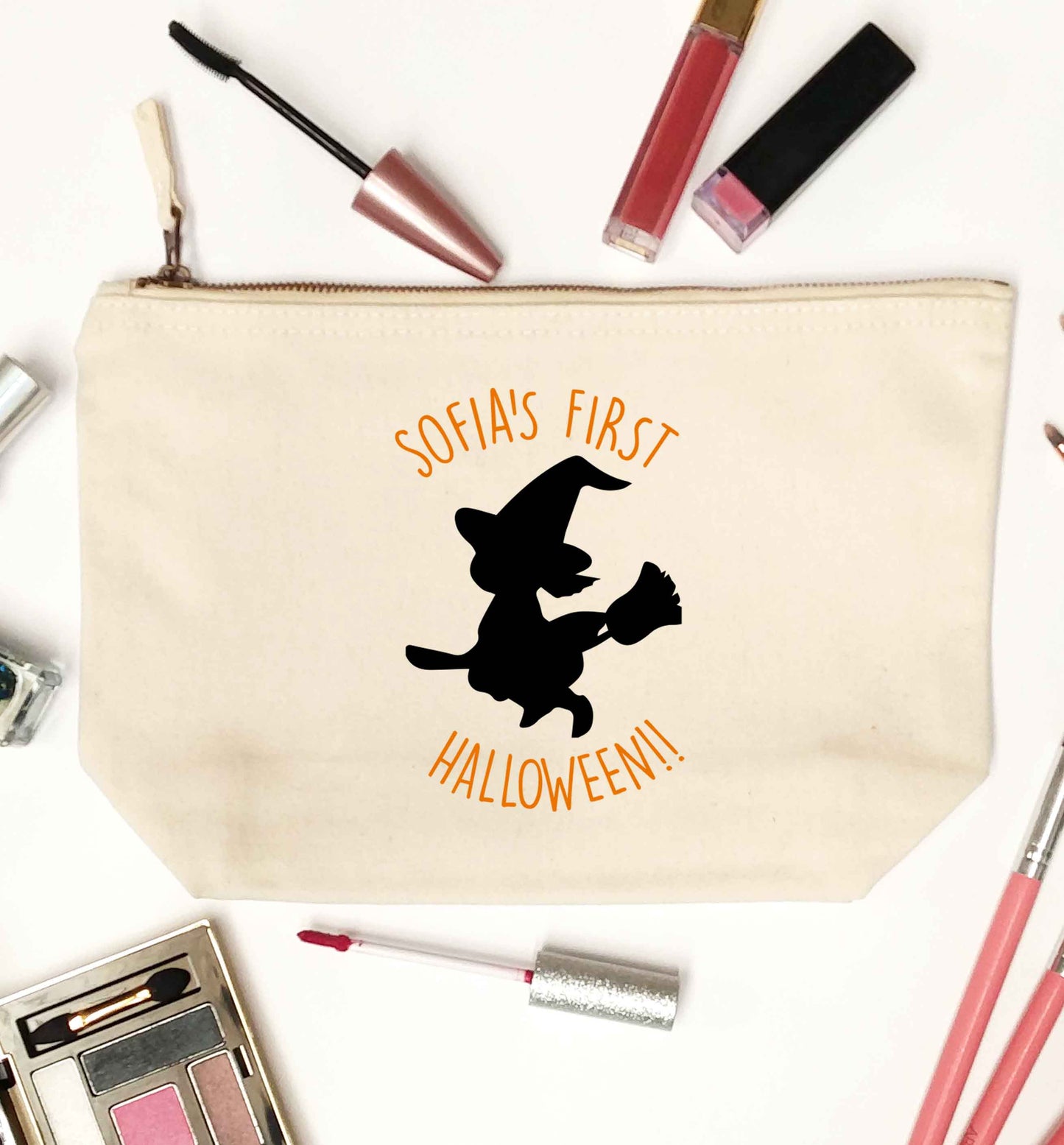 Personalised first halloween - Witch natural makeup bag