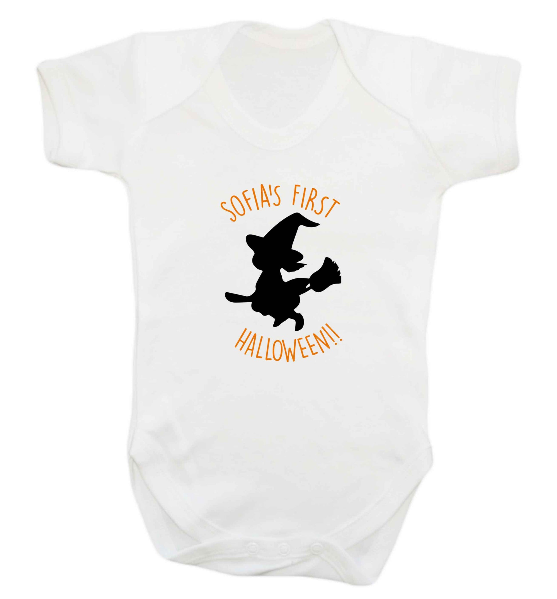 Personalised first halloween - Witch baby vest white 18-24 months