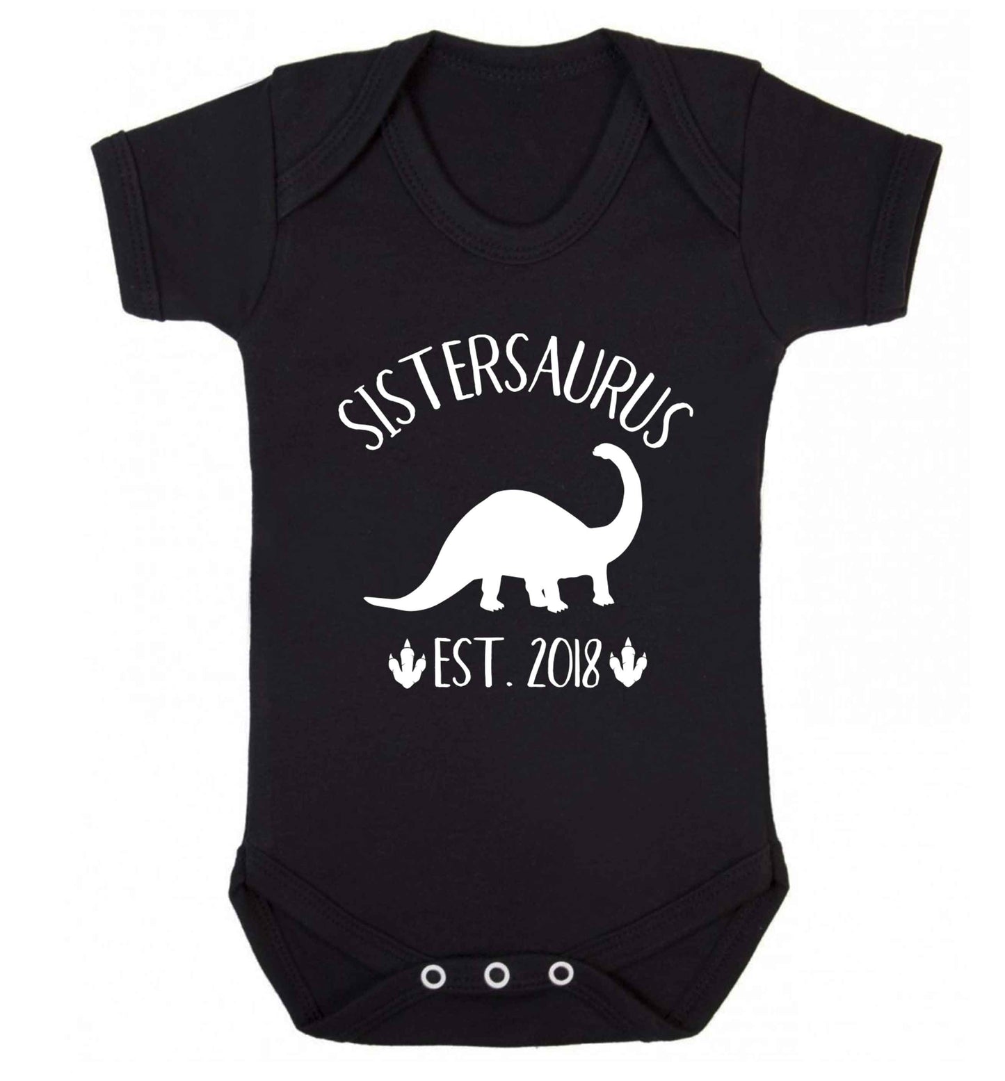 Personalised sistersaurus since (custom date) Baby Vest black 18-24 months