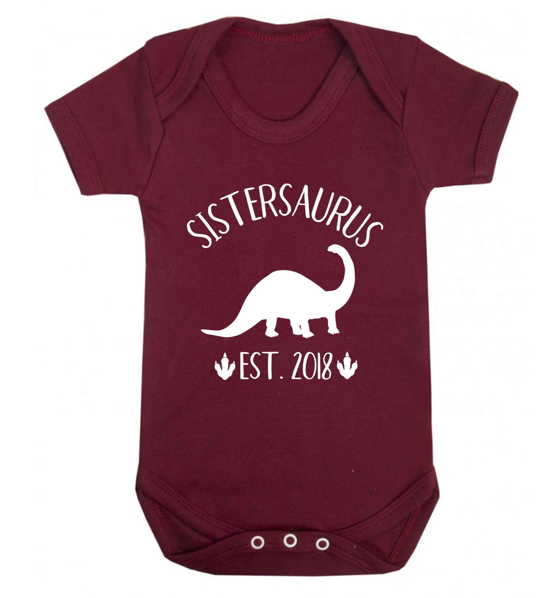 Personalised sistersaurus since (custom date) Baby Vest maroon 18-24 months