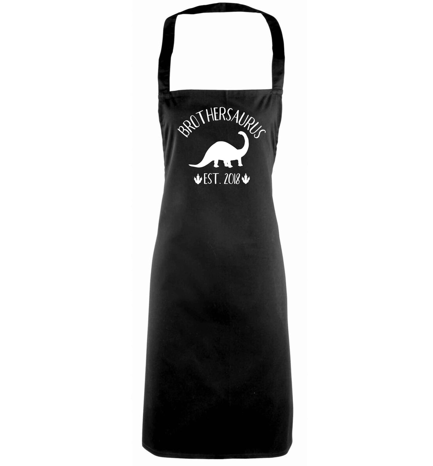 Personalised brothersaurus since (custom date) black apron