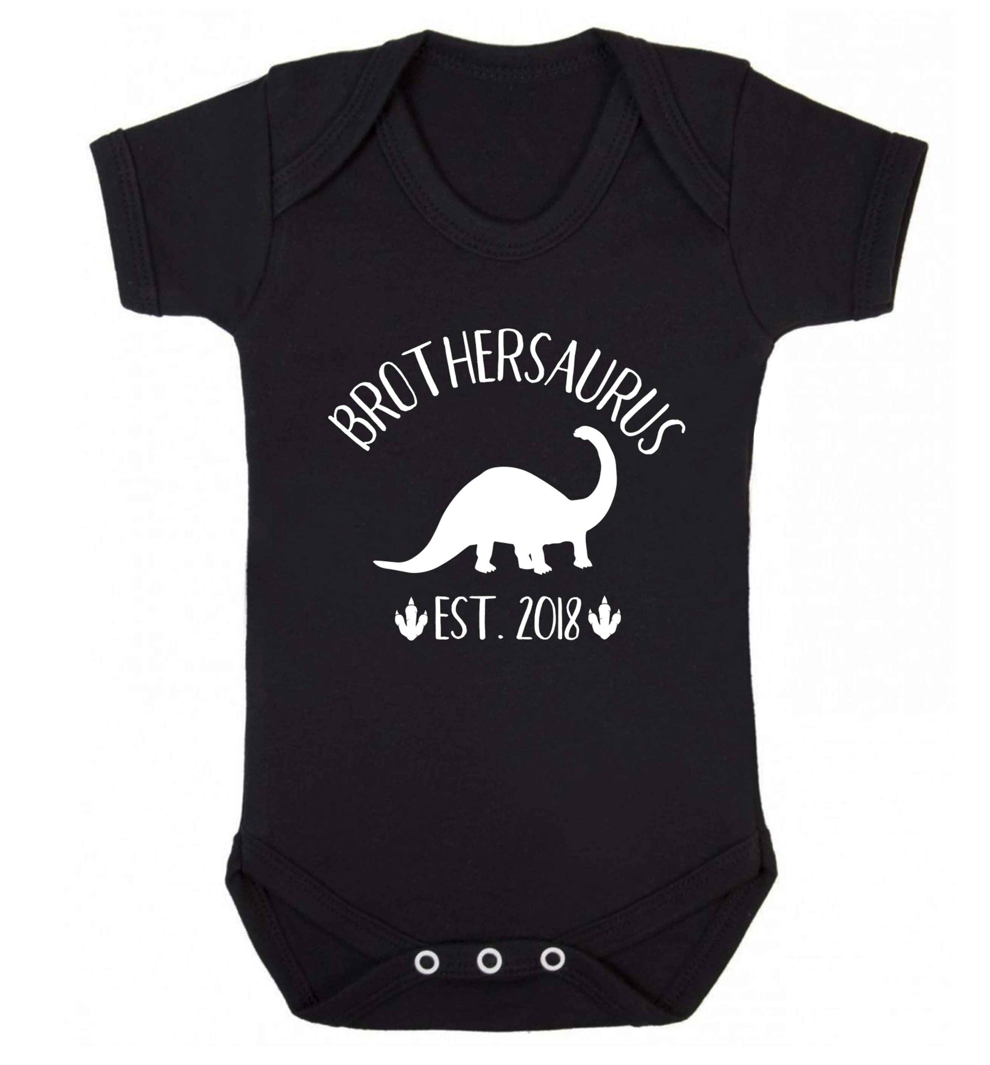 Personalised brothersaurus since (custom date) Baby Vest black 18-24 months