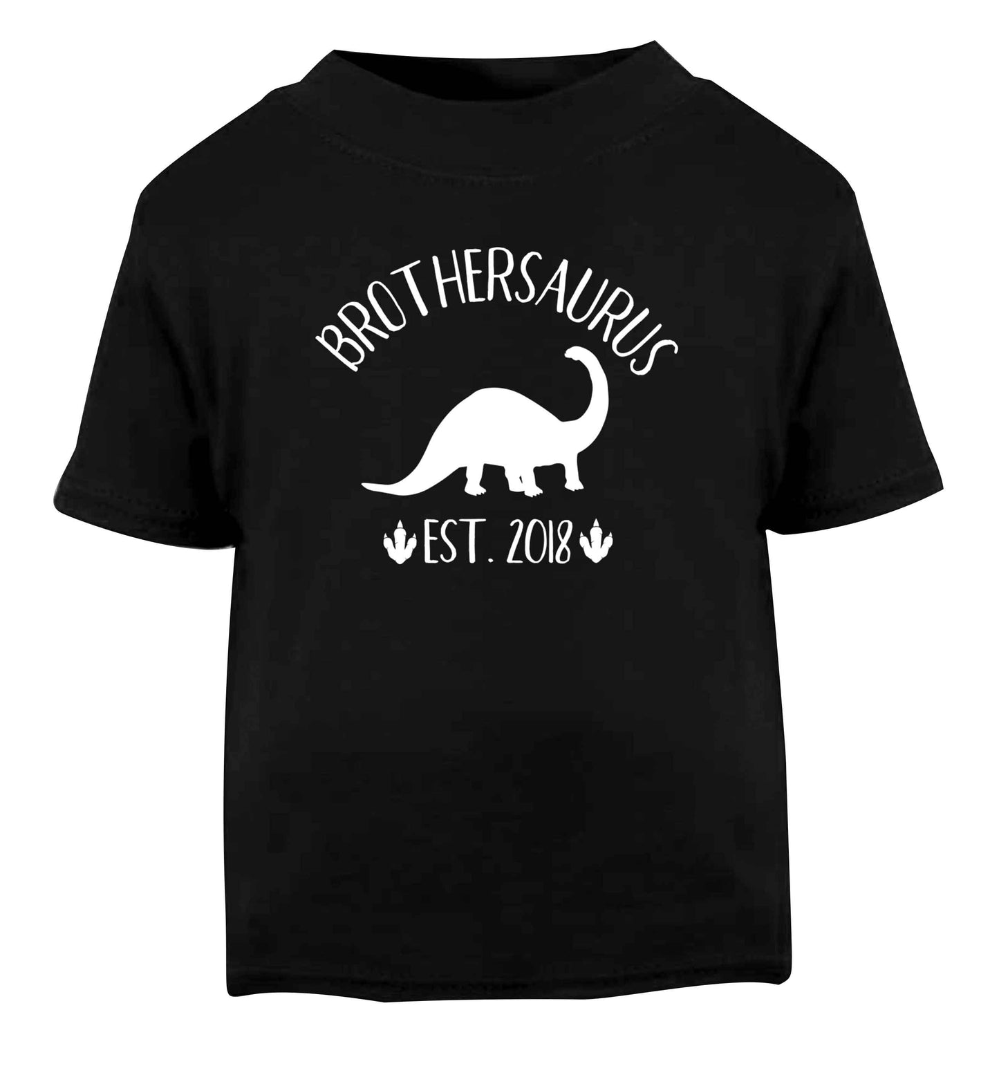 Personalised brothersaurus since (custom date) Black Baby Toddler Tshirt 2 years