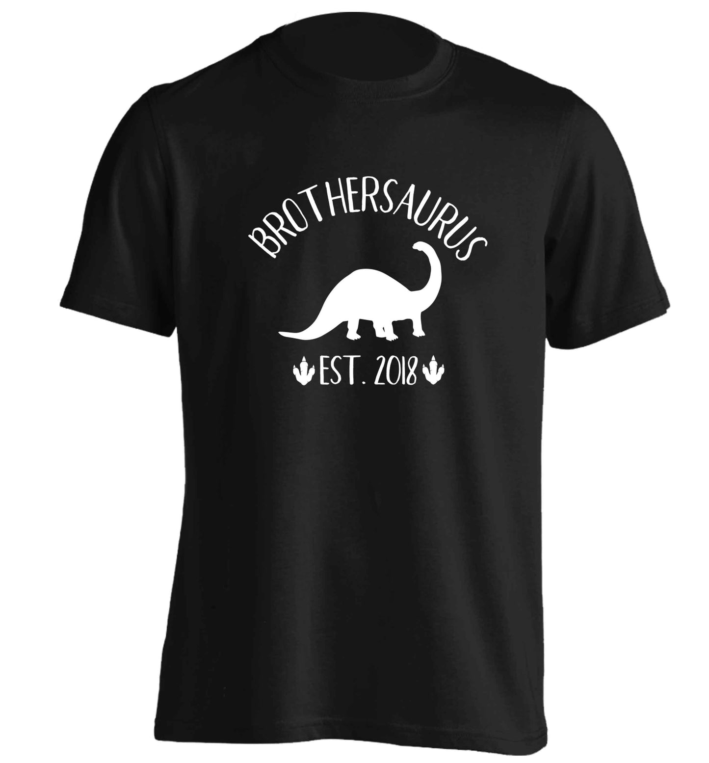 Personalised brothersaurus since (custom date) adults unisex black Tshirt 2XL