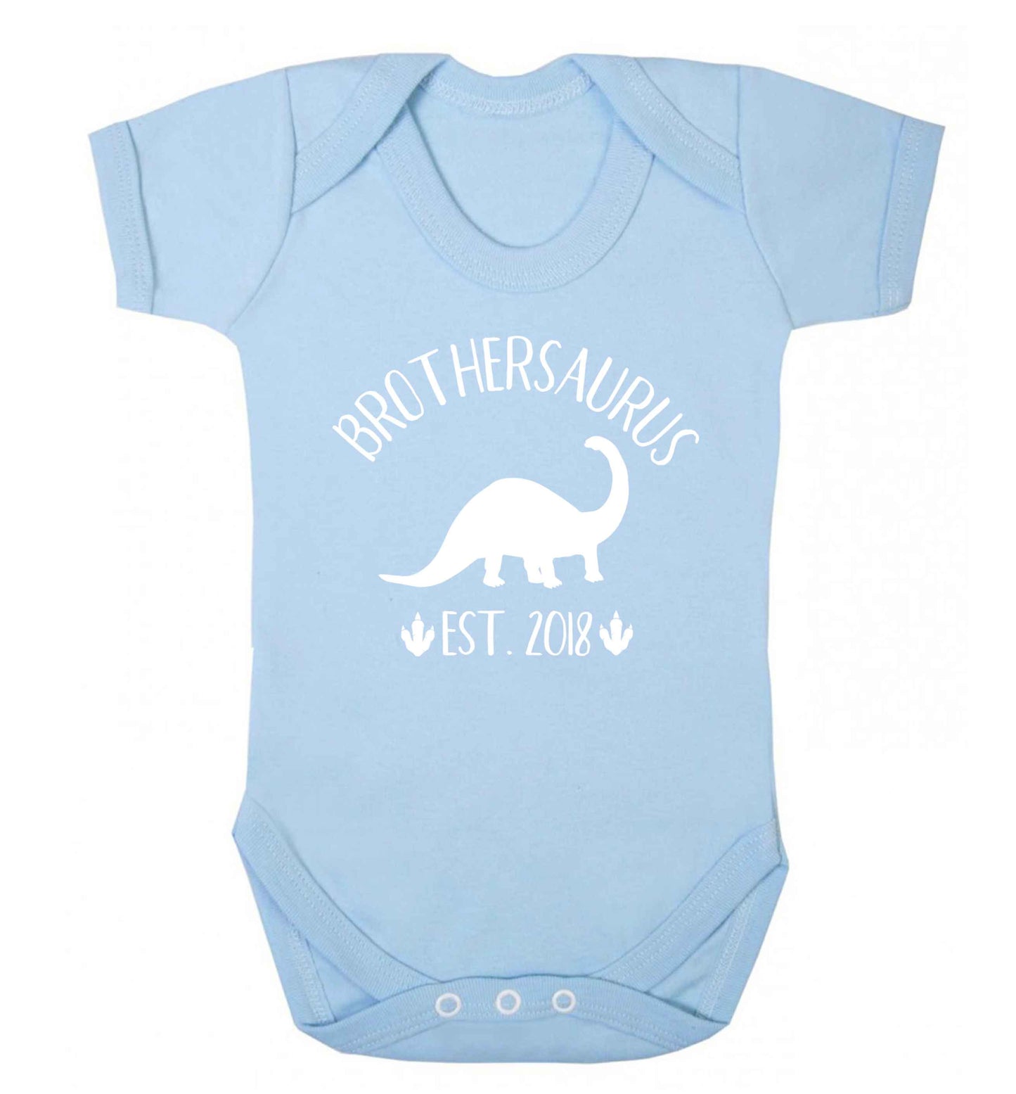 Personalised brothersaurus since (custom date) Baby Vest pale blue 18-24 months