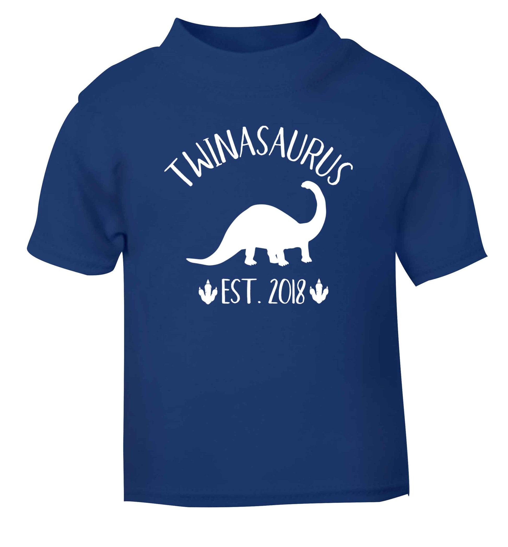 Personalised twinasaurus since (custom date) blue Baby Toddler Tshirt 2 Years