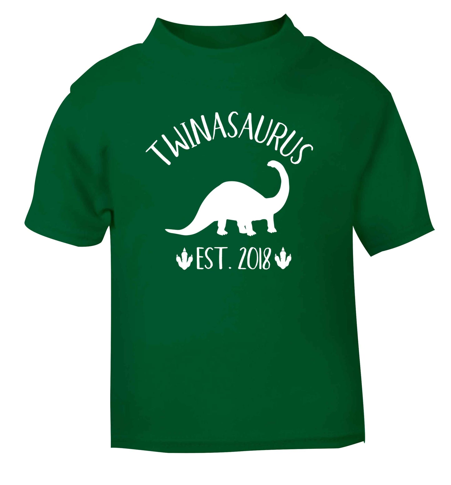 Personalised twinasaurus since (custom date) green Baby Toddler Tshirt 2 Years