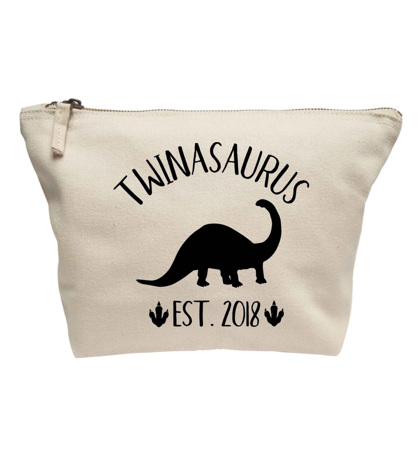 Personalised twinasaurus since (custom date) | makeup / wash bag